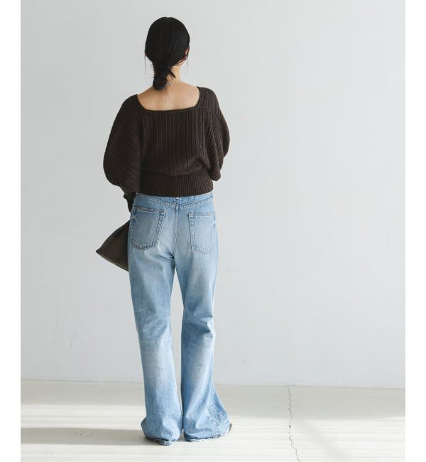 NOBLE「カシュクールランダムリブニットプルオーバー」|ニット・セーター|