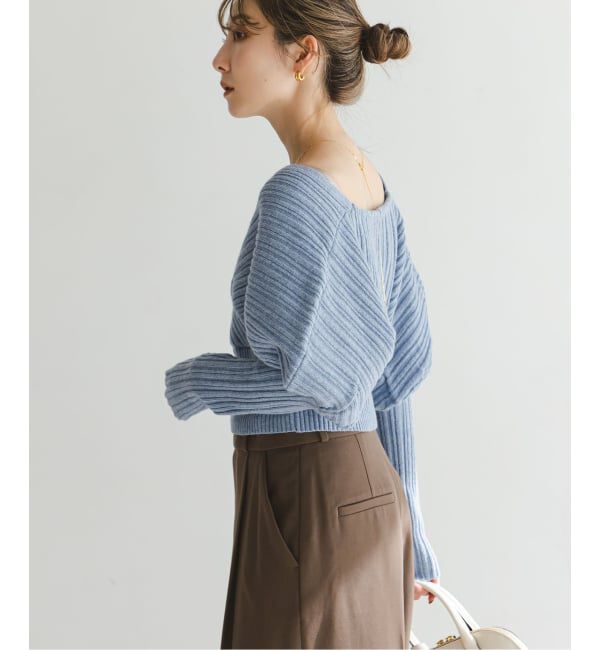NOBLE「カシュクールランダムリブニットプルオーバー」|ニット・セーター|