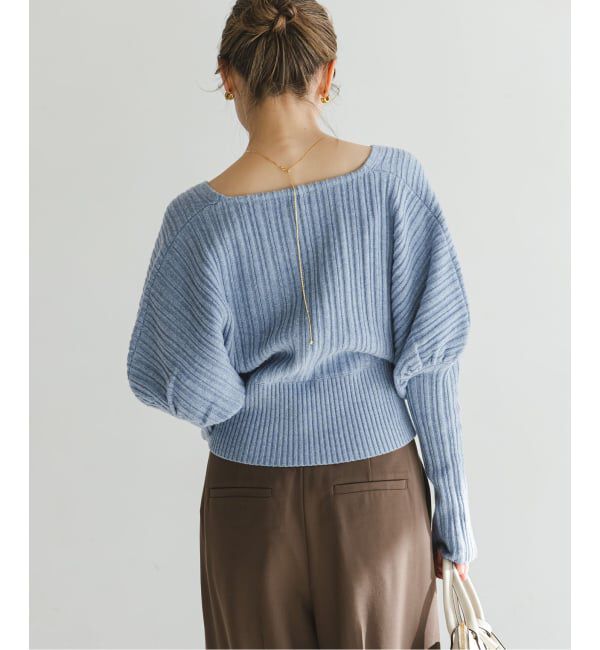 NOBLE「カシュクールランダムリブニットプルオーバー」|ニット・セーター|