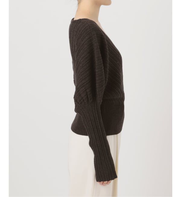 NOBLE「カシュクールランダムリブニットプルオーバー」|ニット・セーター|