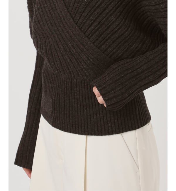 NOBLE「カシュクールランダムリブニットプルオーバー」|ニット・セーター|