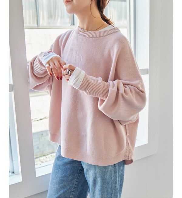 Spick and Span「《WEB限定 / 追加2予約》バルキーヤーンドルマンロングリブニット」|ニット・セーター|