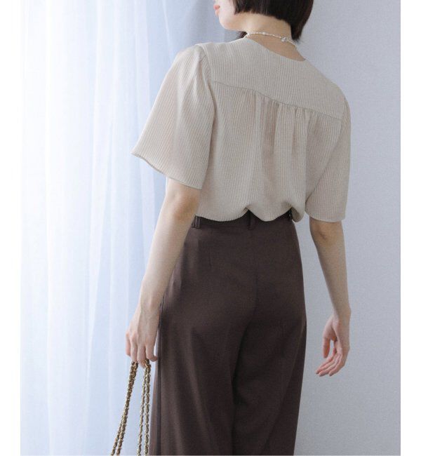  「【洗える】Vネックブラウス」|シャツ・ブラウス|