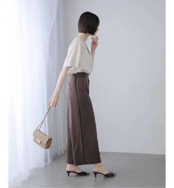  「【洗える】Vネックブラウス」|シャツ・ブラウス|