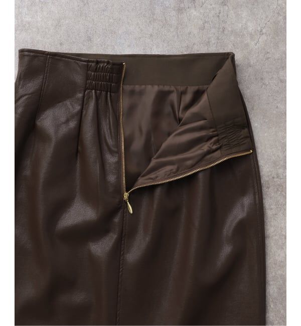  「【洗える】フェイクレザー・ジャガードスカート」|スカート|