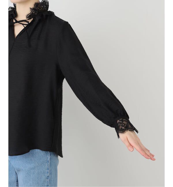  「【洗える】レーススキッパーブラウス」|シャツ・ブラウス|
