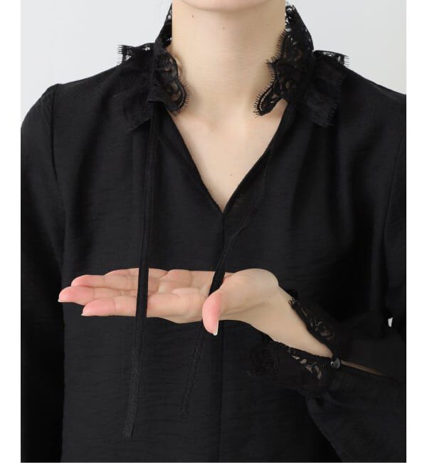  「【洗える】レーススキッパーブラウス」|シャツ・ブラウス|