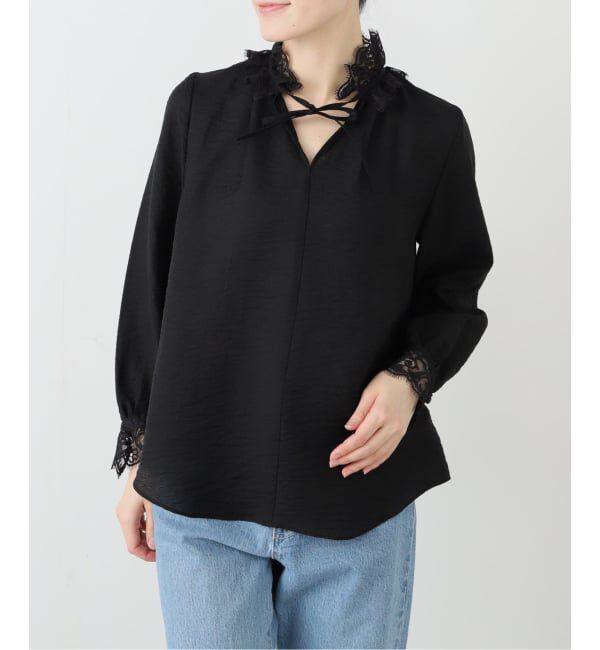  「【洗える】レーススキッパーブラウス」|シャツ・ブラウス|