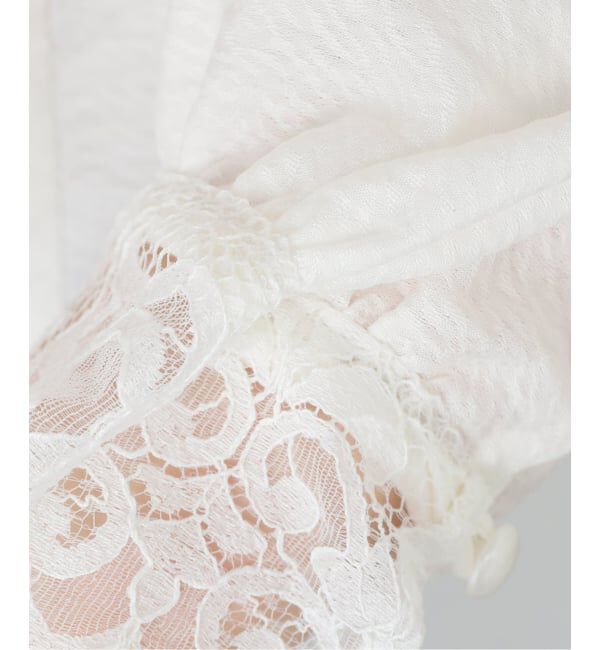  「【洗える】レーススキッパーブラウス」|シャツ・ブラウス|