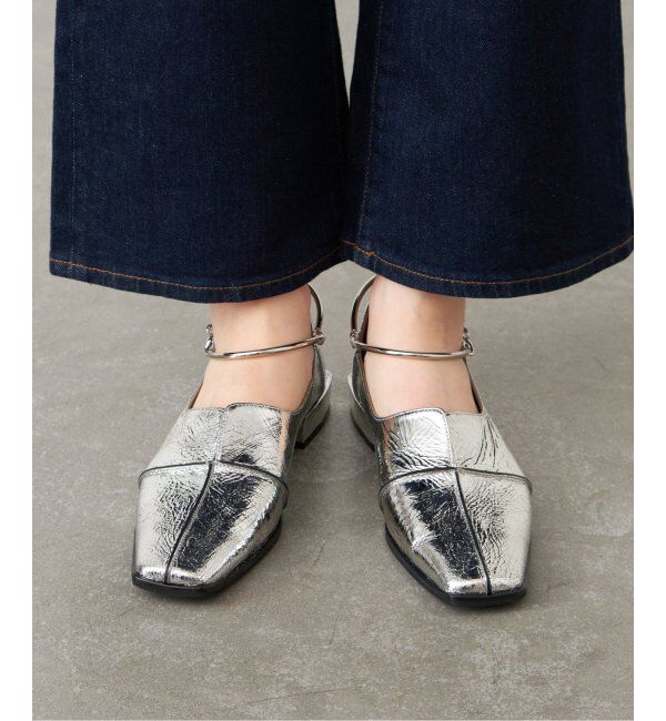  「《追加》GRISEレザースクエアクロスシームアンクルフラット」|その他|