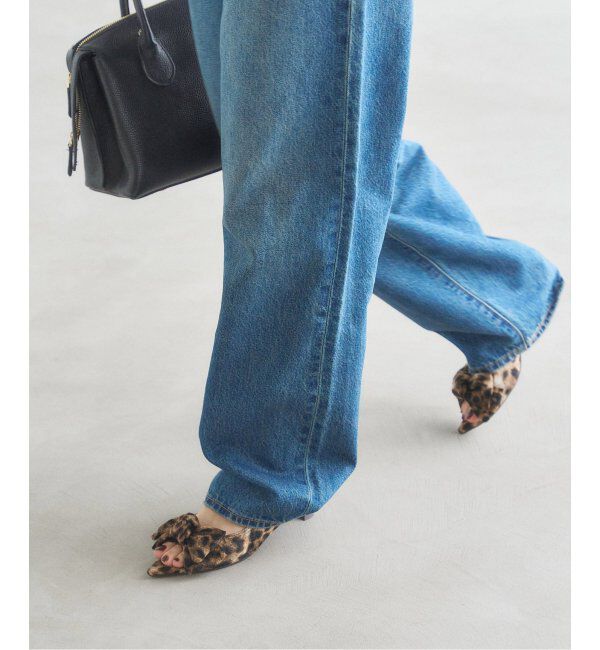  「3.5cmポインテッドリボンオープントゥパンプス」|パンプス|