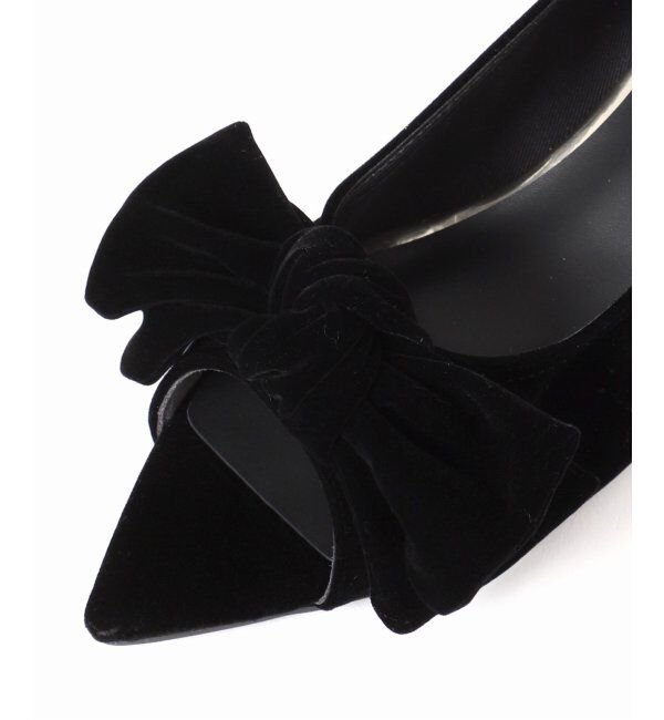  「3.5cmポインテッドリボンオープントゥパンプス」|パンプス|