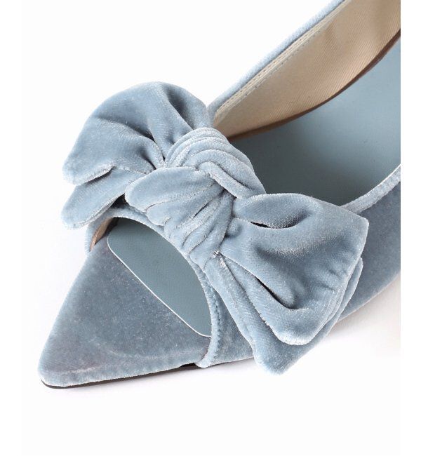  「3.5cmポインテッドリボンオープントゥパンプス」|パンプス|