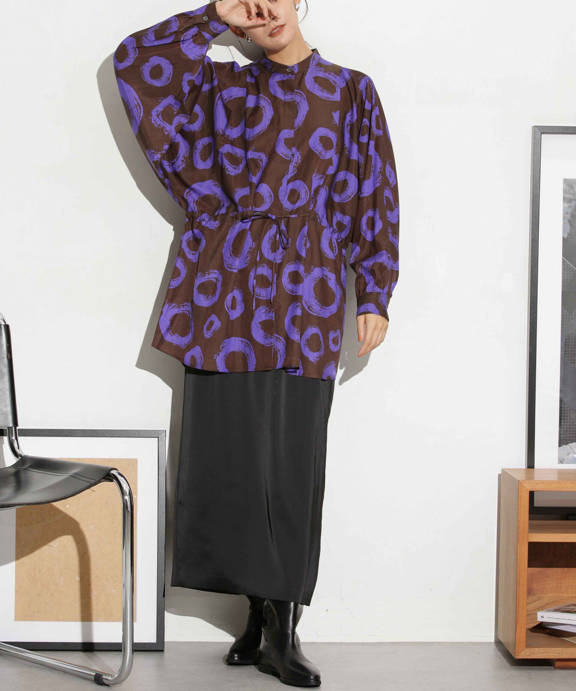 nano･universe「マットサテンIラインスカート」|スカート|