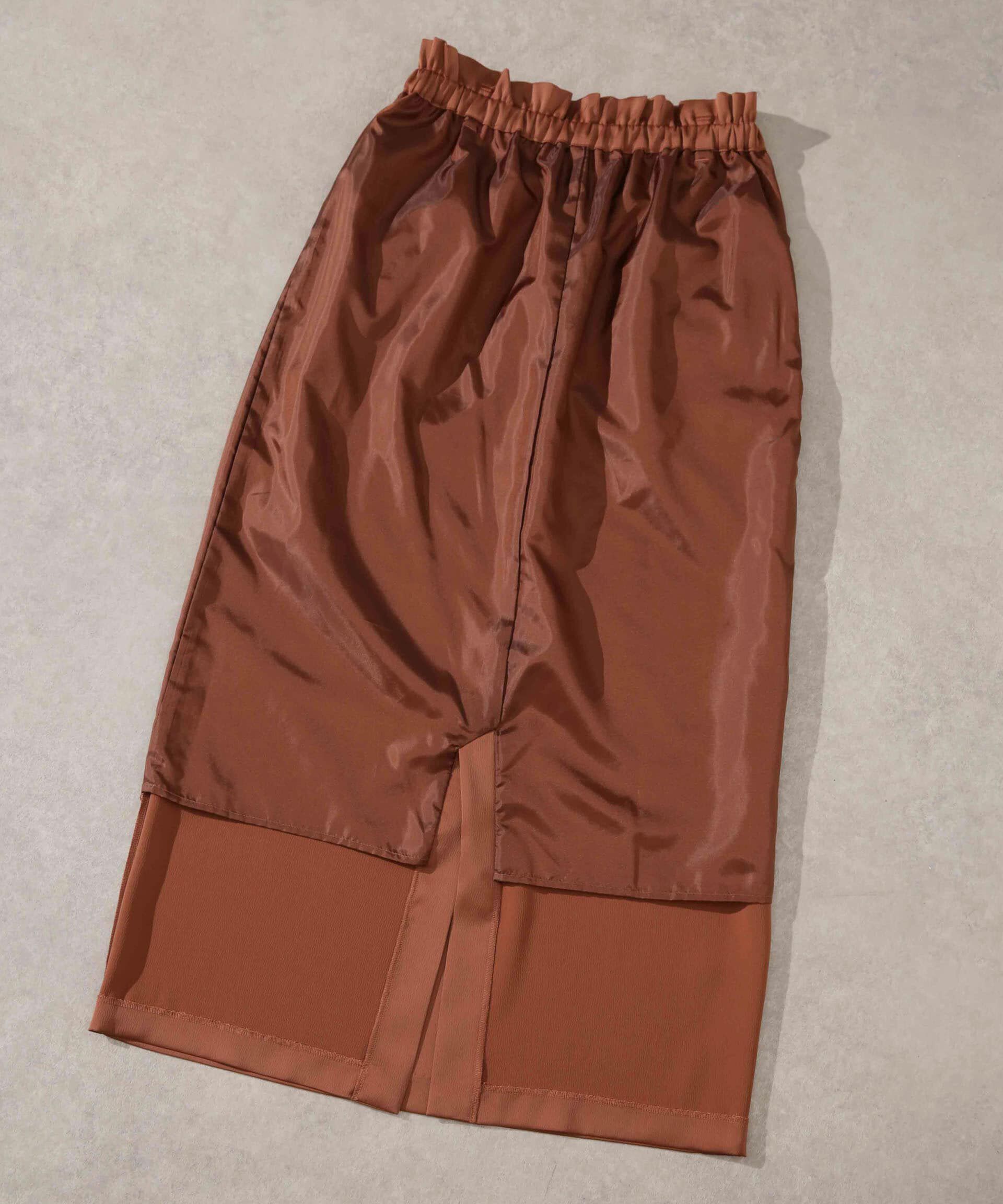 nano･universe「マットサテンIラインスカート」|スカート|