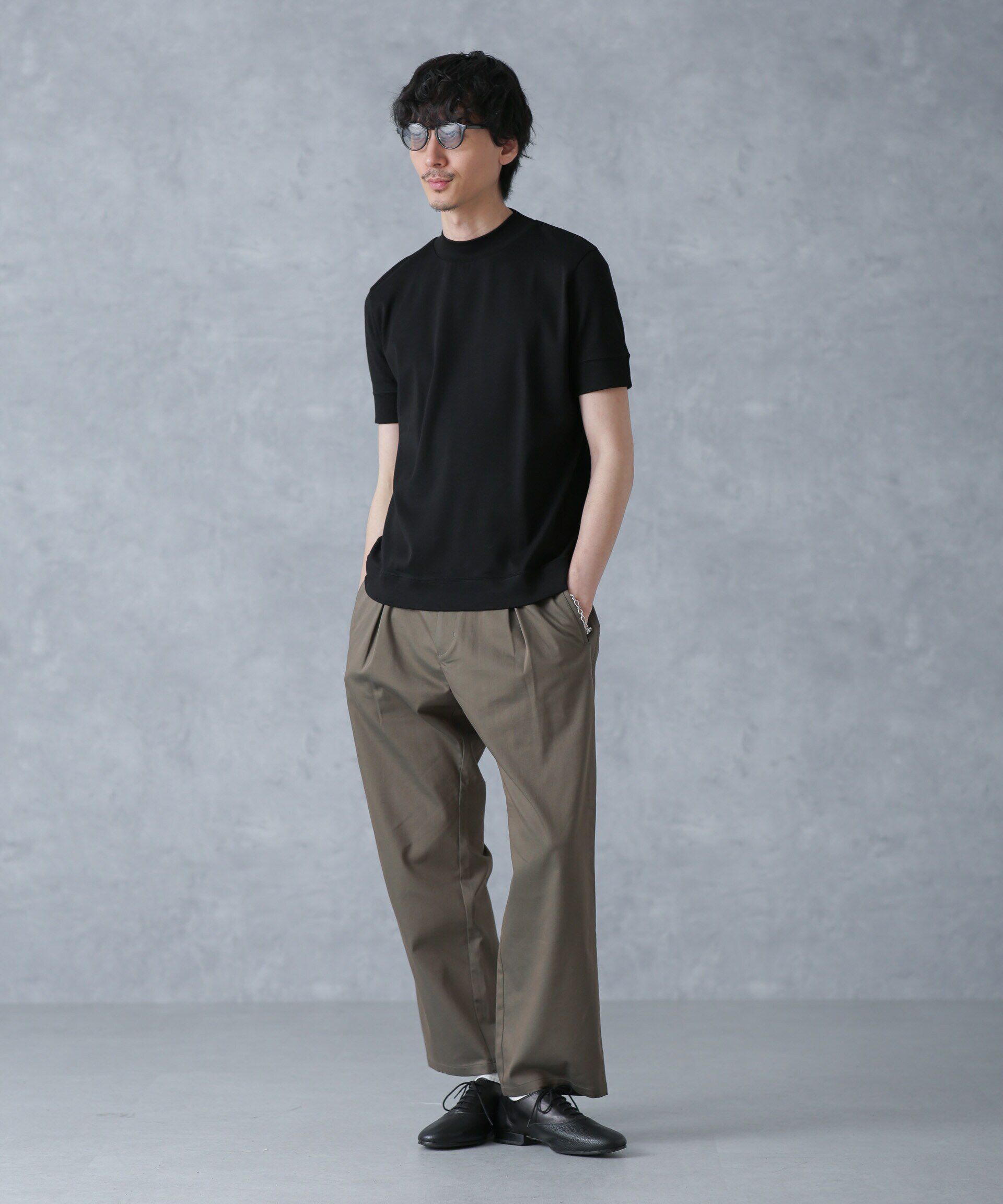 nano･universe「「FORMAL JERSEY」モックネックカットソー半袖」|Tシャツ・カットソー|