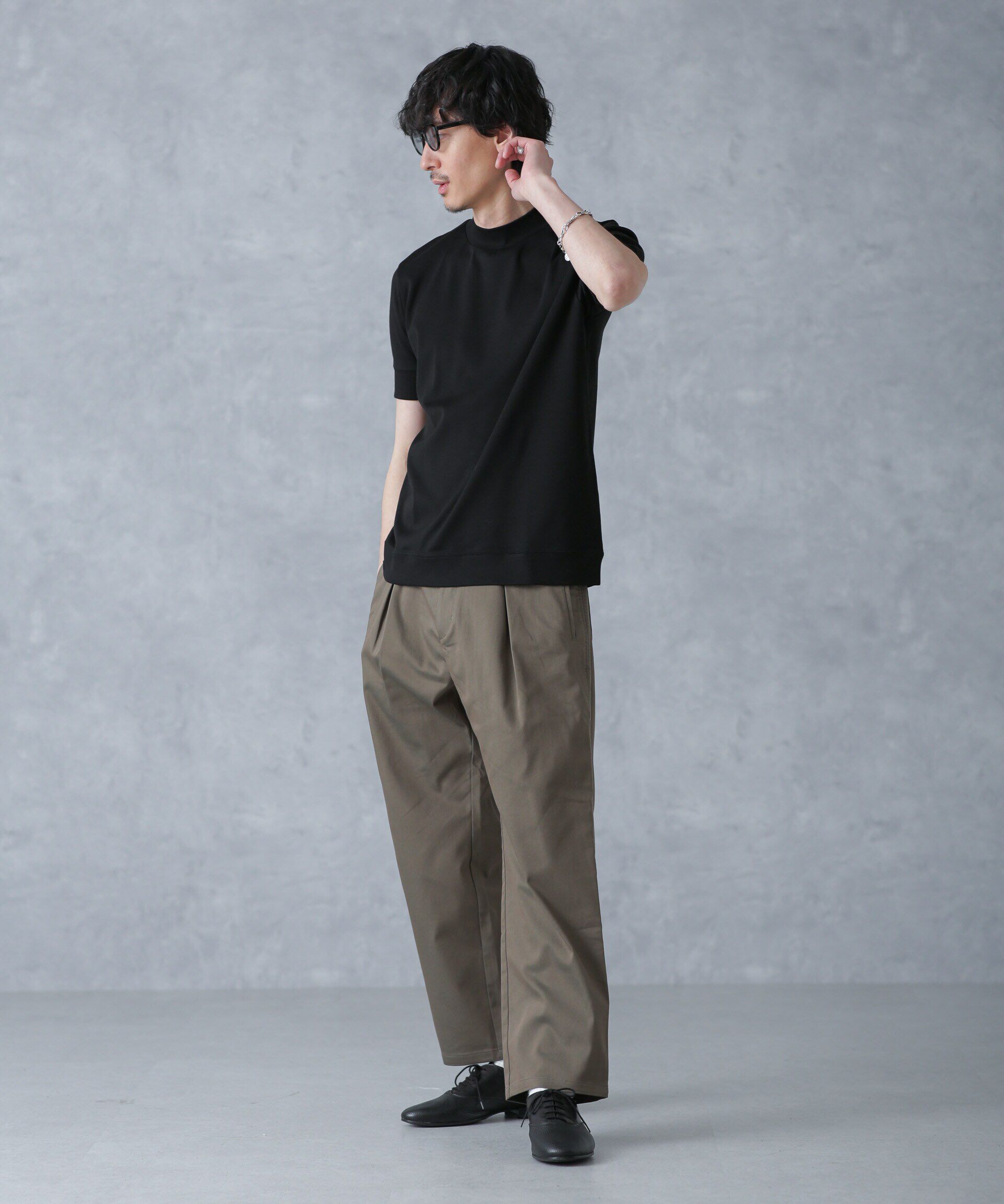 nano･universe「「FORMAL JERSEY」モックネックカットソー半袖」|Tシャツ・カットソー|