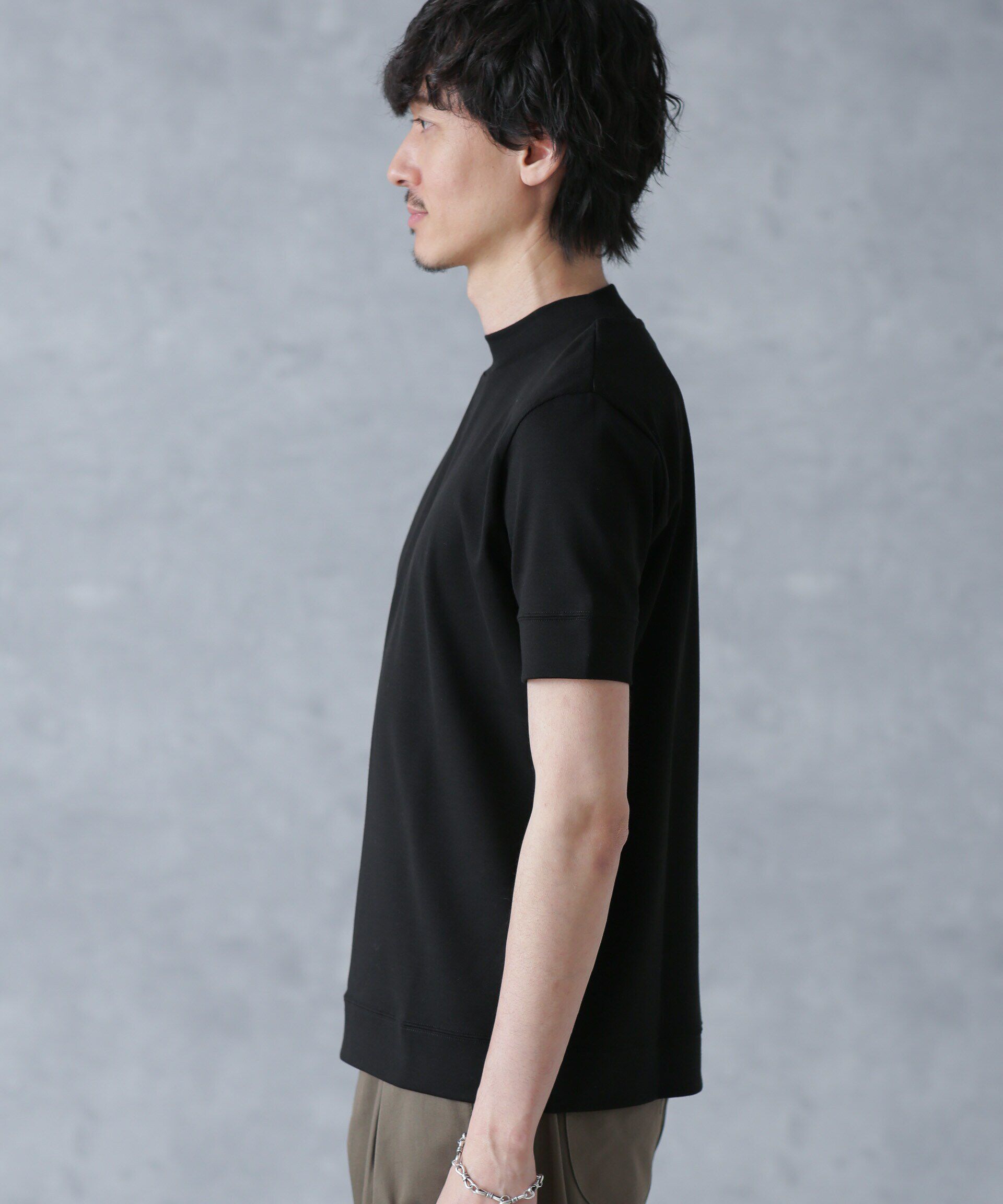 nano･universe「「FORMAL JERSEY」モックネックカットソー半袖」|Tシャツ・カットソー|