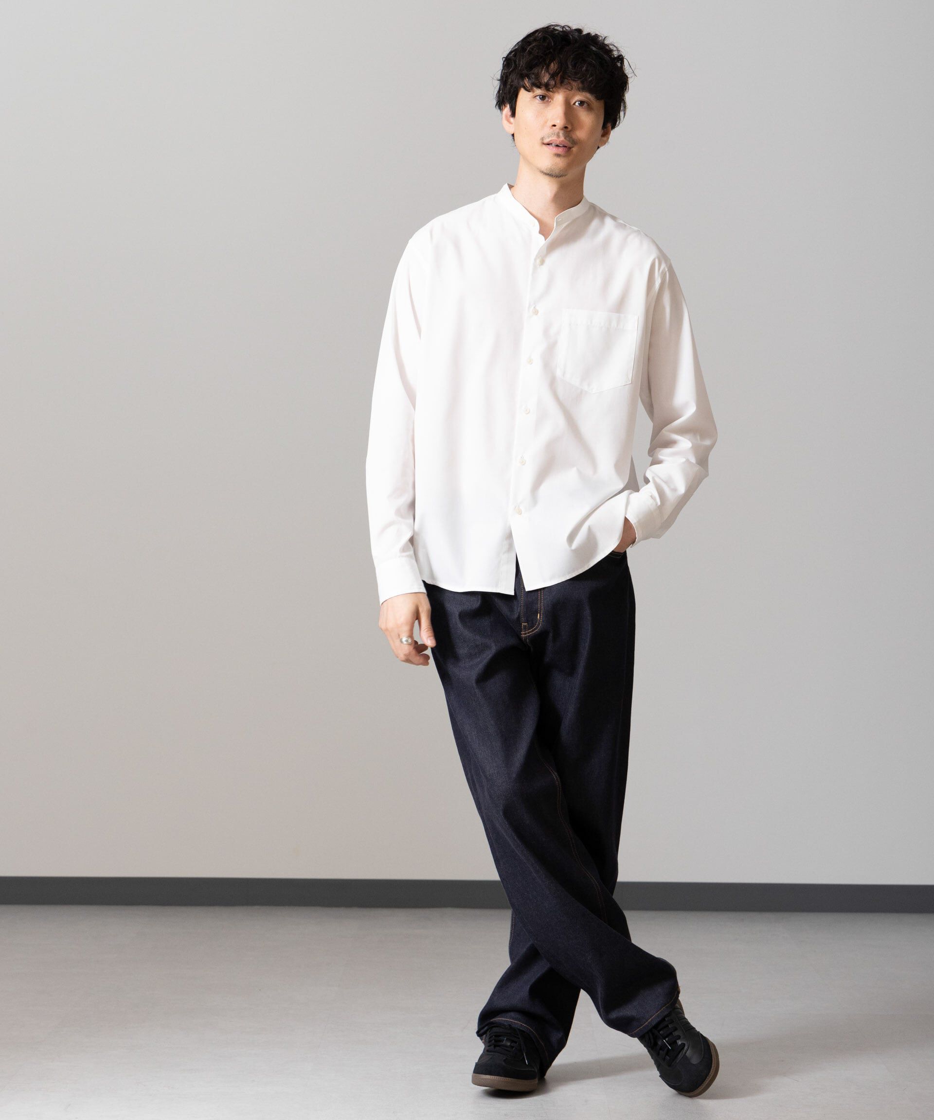 nano･universe「バンブーフォート バンドカラーシャツ」|シャツ・ブラウス|