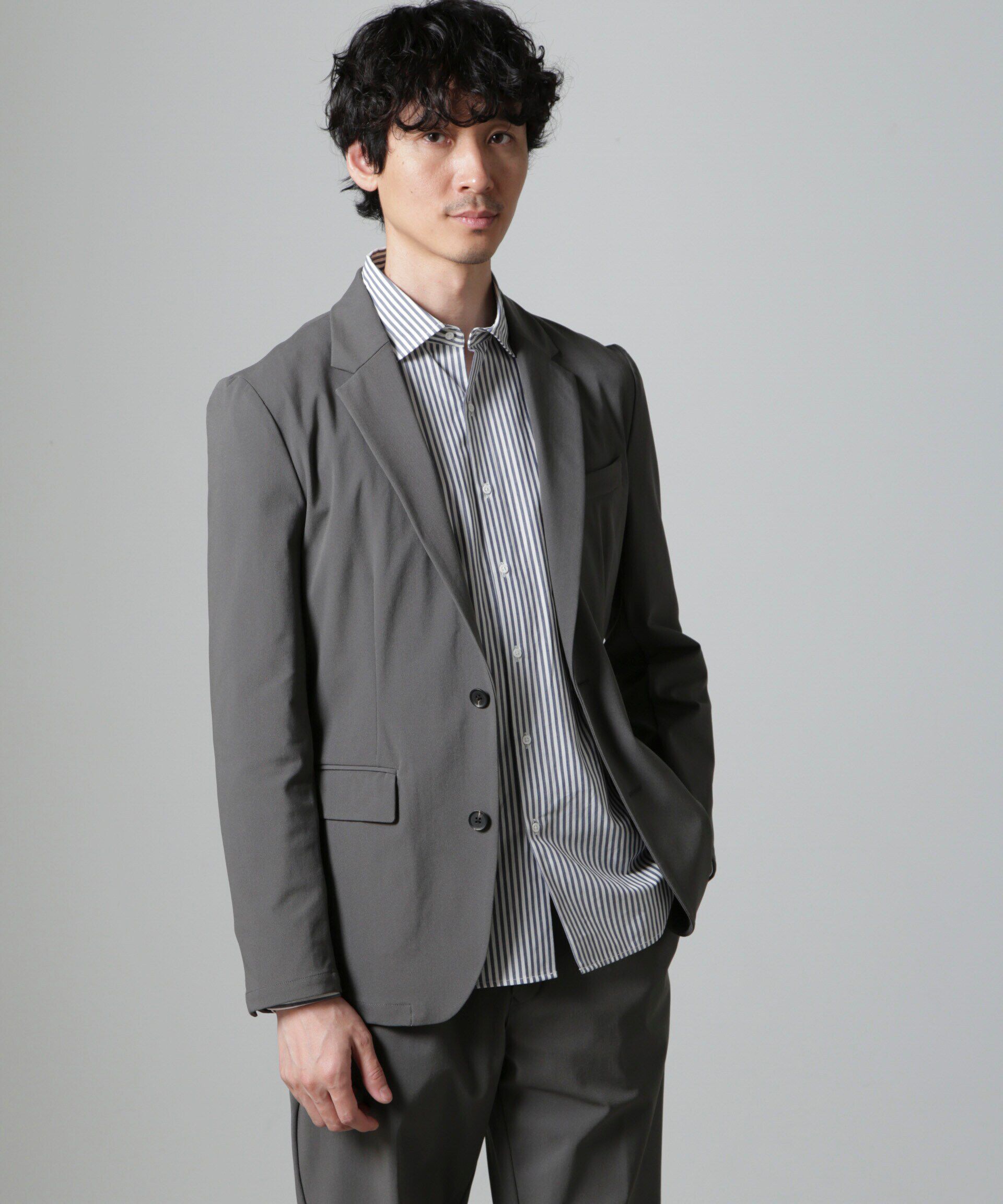 nano･universe「「Damerino」ナイロンストレッチトリコットセットアップ」|スーツ|