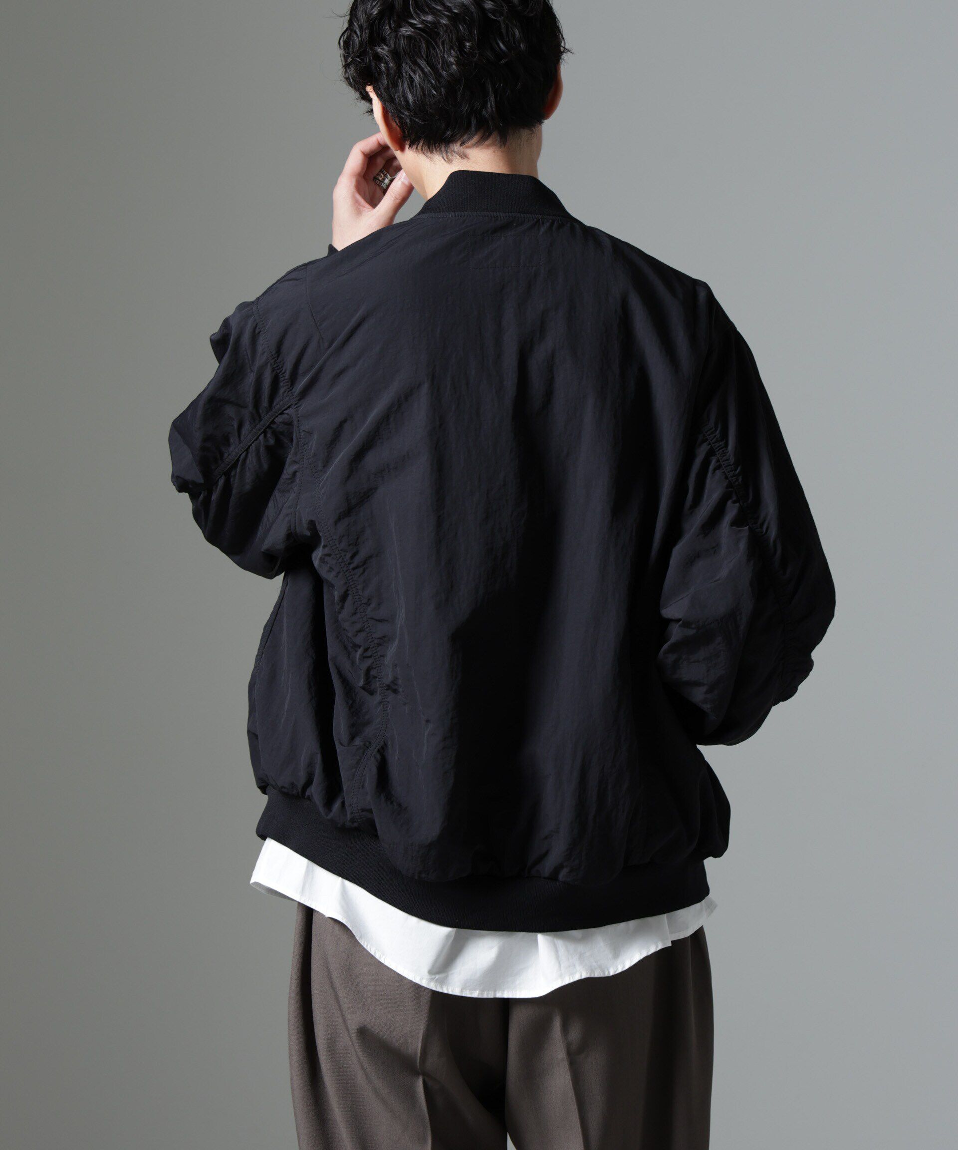 nano･universe「水溶性ボンディング撥水MA-１ブルゾン(セットアップ可)」|ブルゾン・スタジャン|