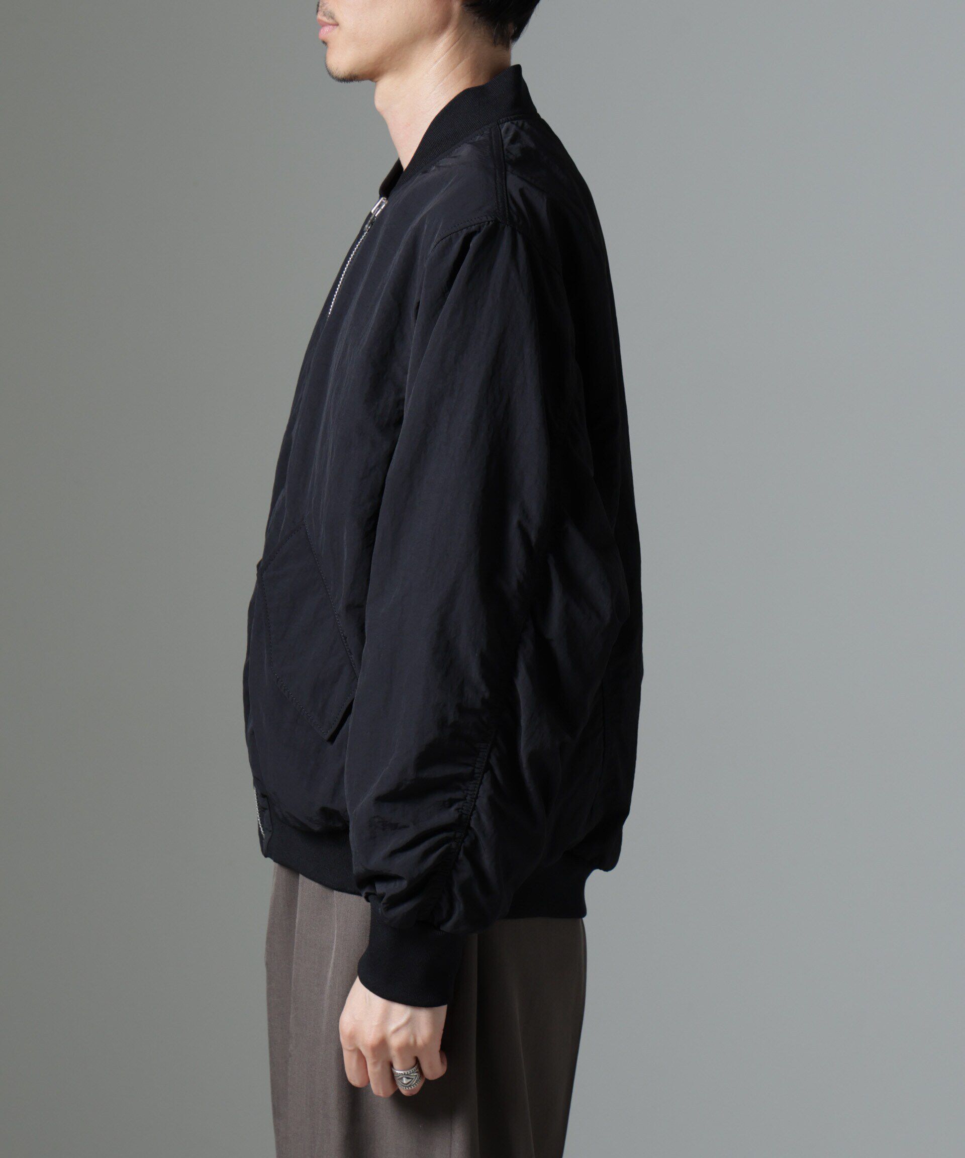 nano･universe「水溶性ボンディング撥水MA-１ブルゾン(セットアップ可)」|ブルゾン・スタジャン|