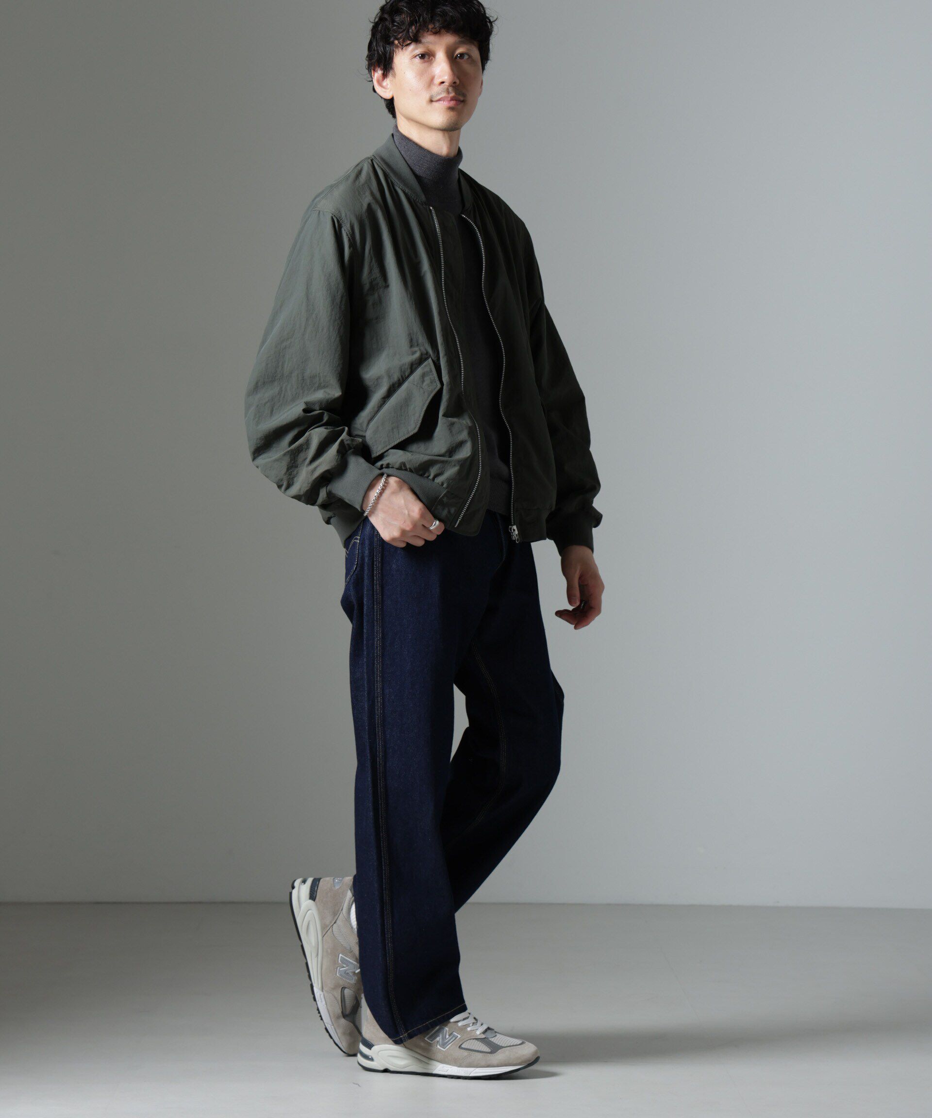nano･universe「水溶性ボンディング撥水MA-１ブルゾン(セットアップ可)」|ブルゾン・スタジャン|