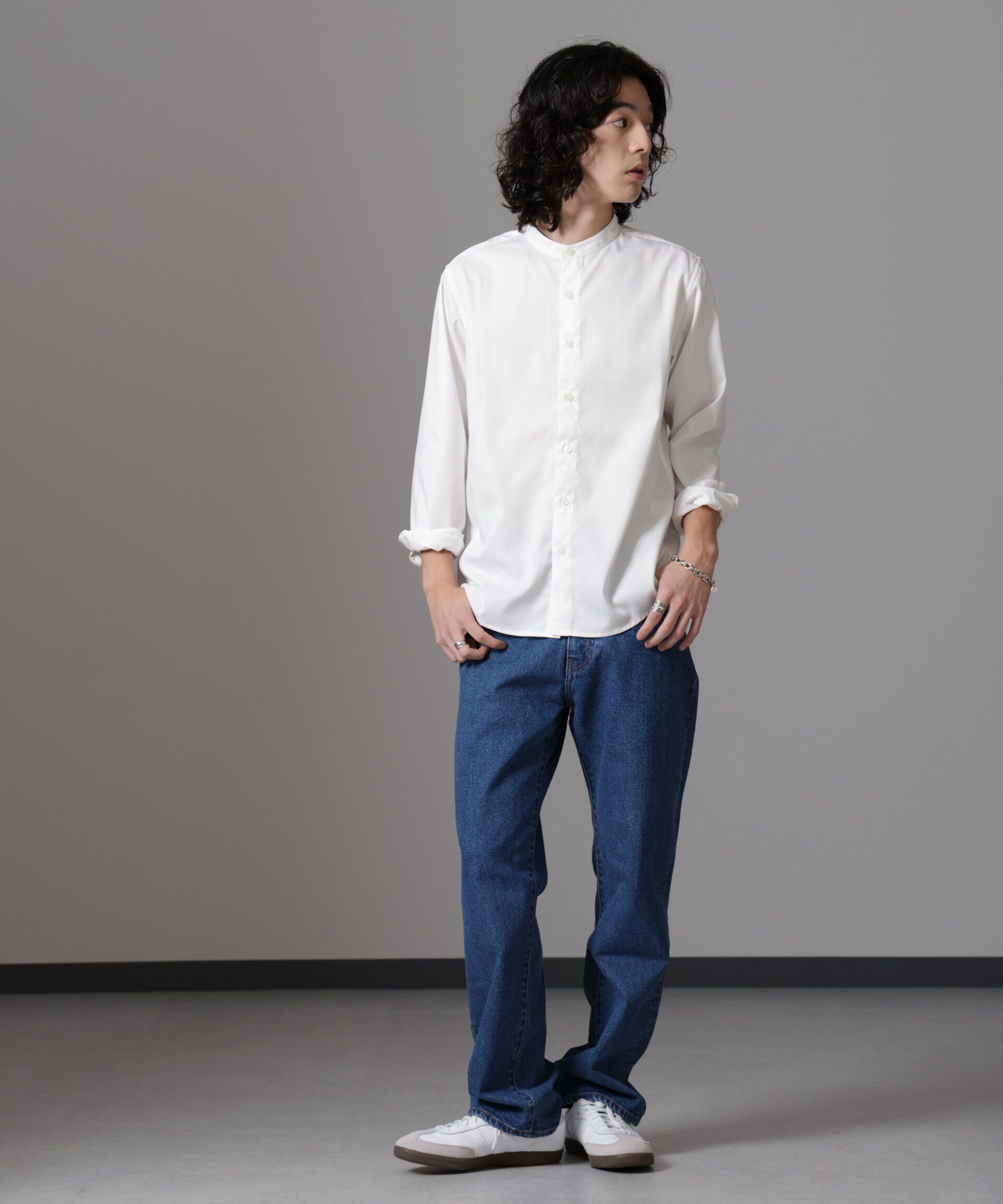 nano･universe「スタンダードバンドカラーシャツ/長袖」|シャツ・ブラウス|