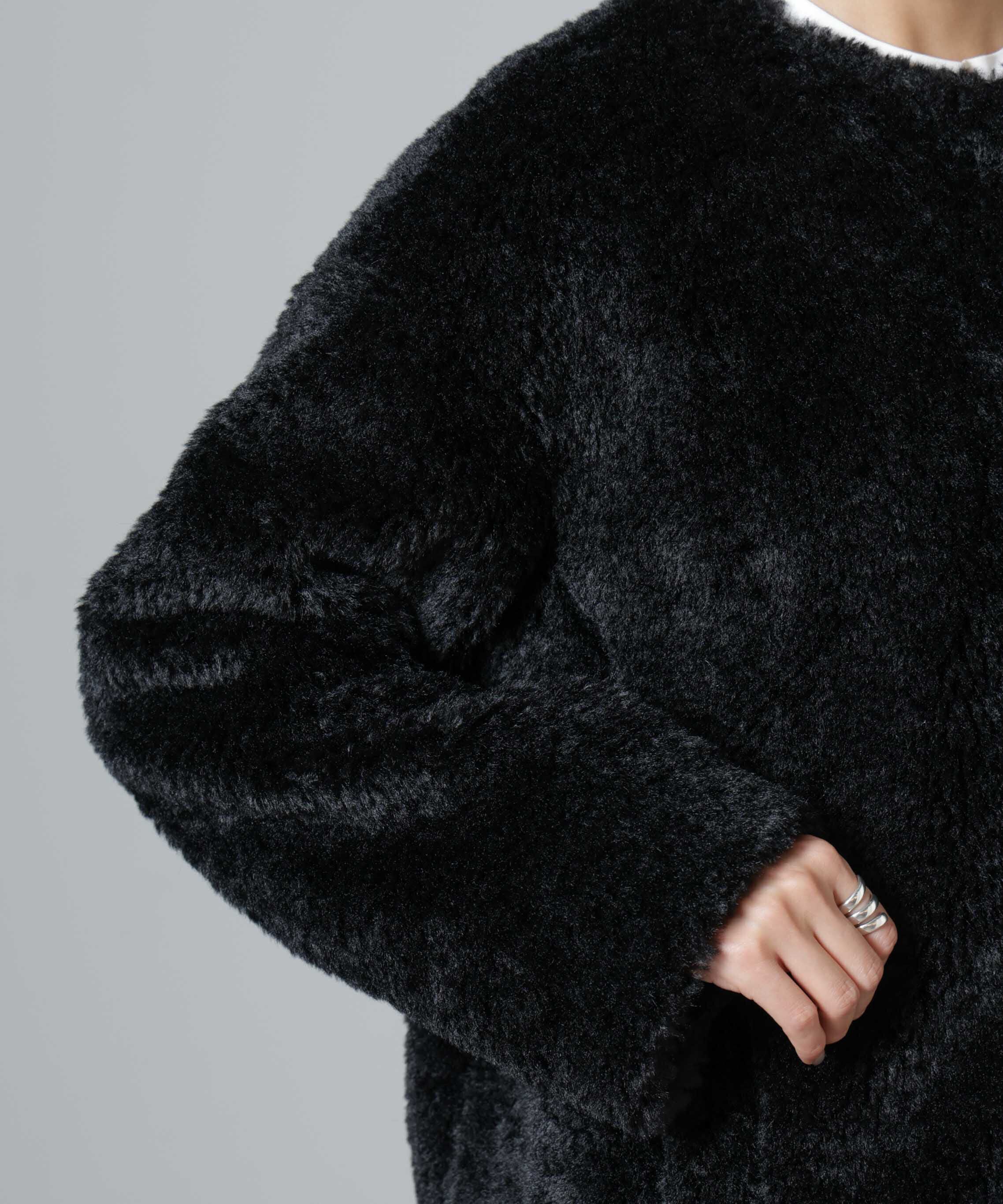 nano･universe「カーリングフェイクファーノーカラーブルゾン」|ブルゾン・スタジャン|