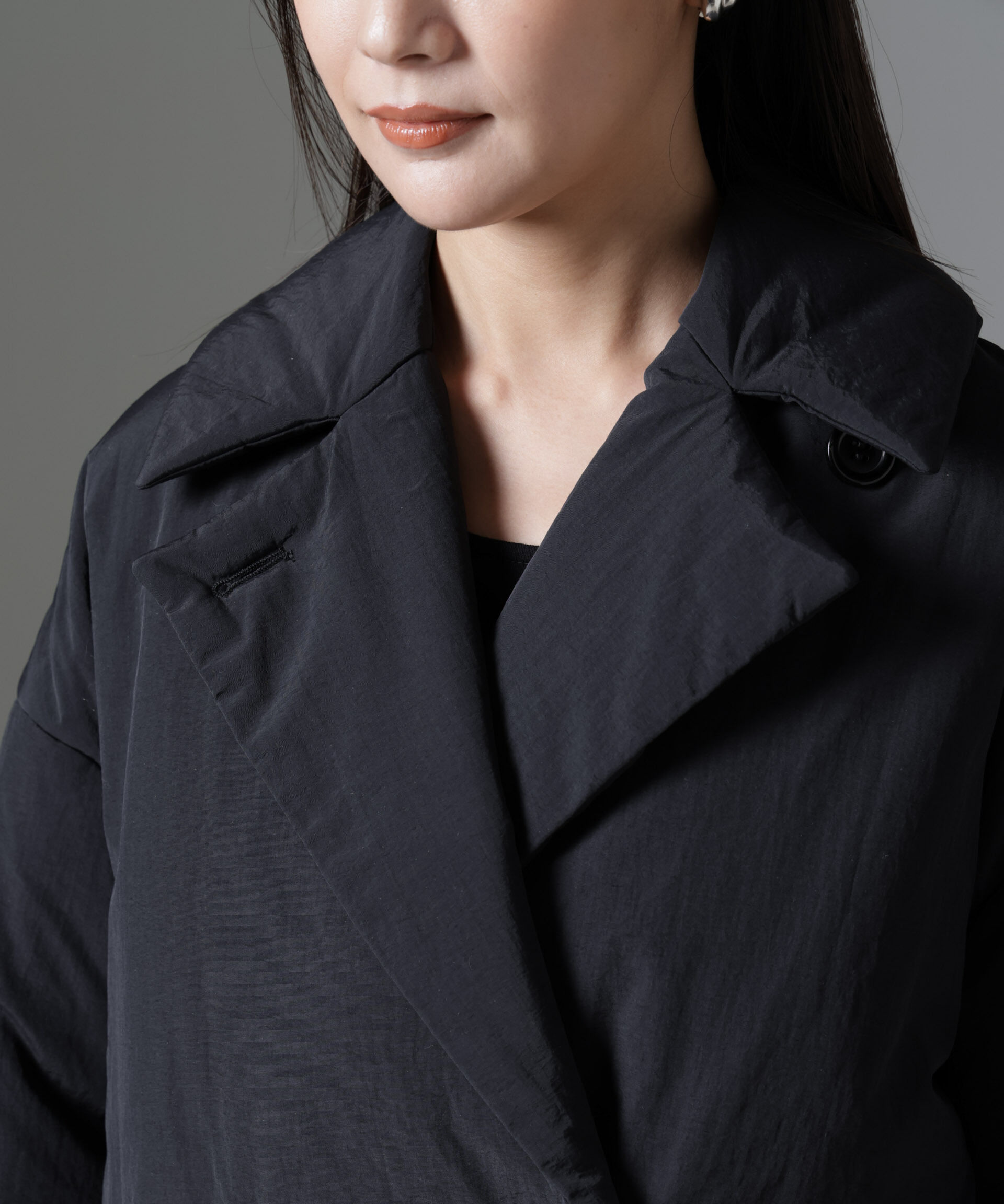 nano･universe「ETHERMALOFT(R)中綿ミドル丈タブルコート」|ブルゾン・スタジャン|