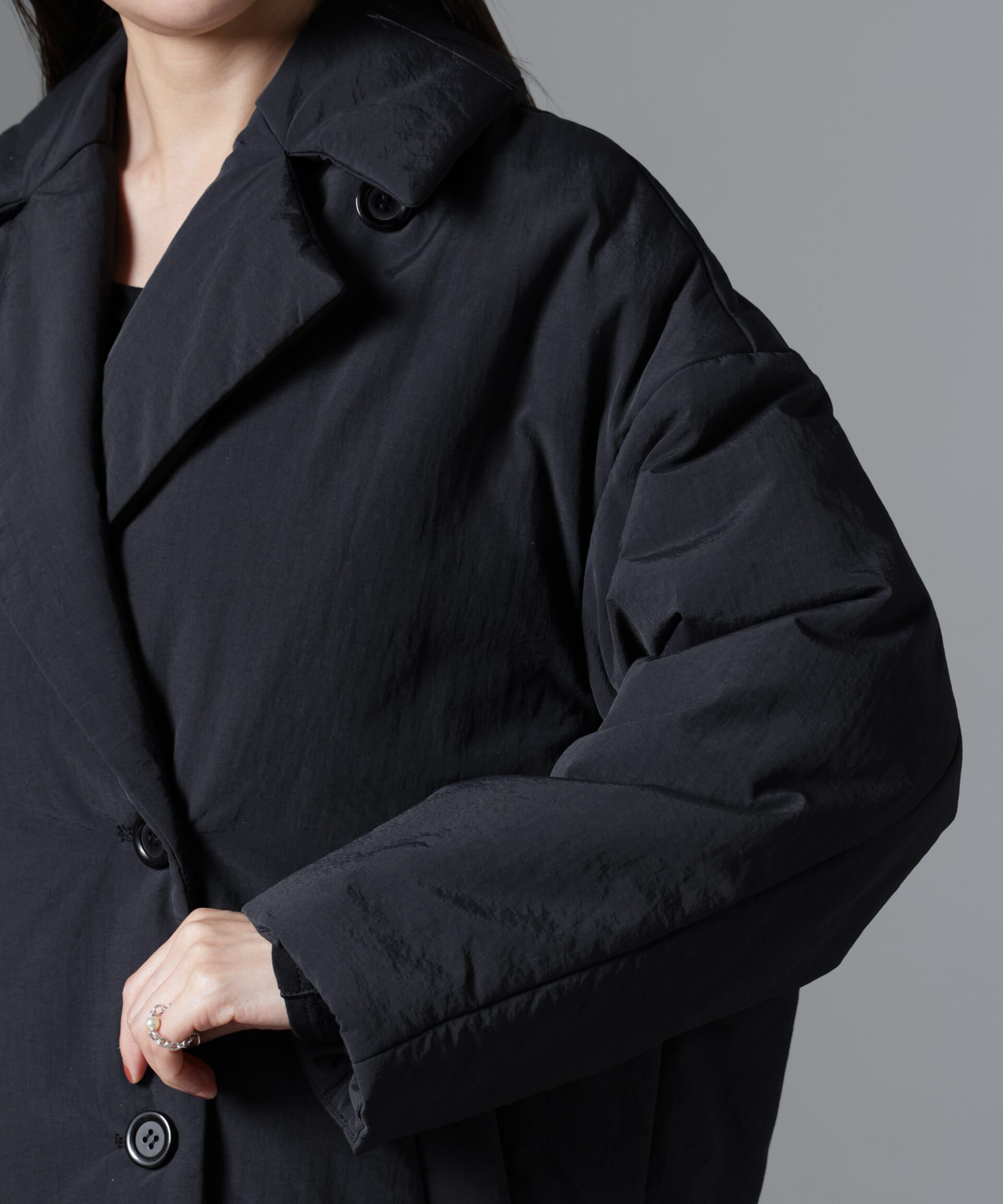 nano･universe「ETHERMALOFT(R)中綿ミドル丈タブルコート」|ブルゾン・スタジャン|