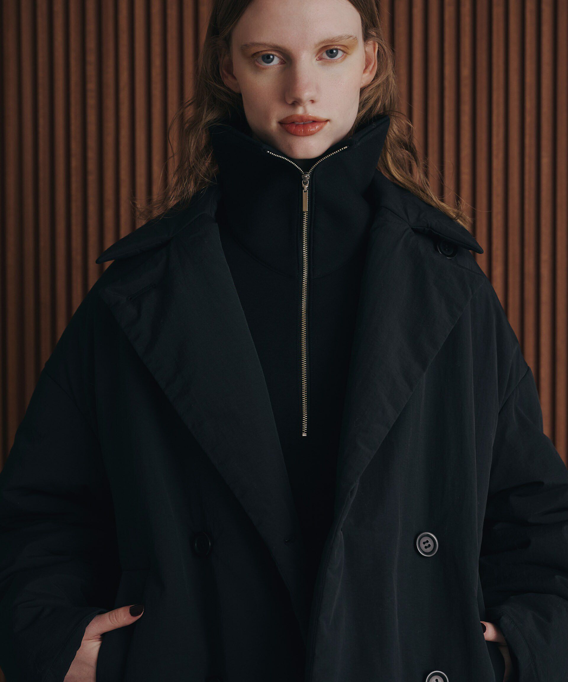 nano･universe「ETHERMALOFT(R)中綿ミドル丈タブルコート」|ブルゾン・スタジャン|