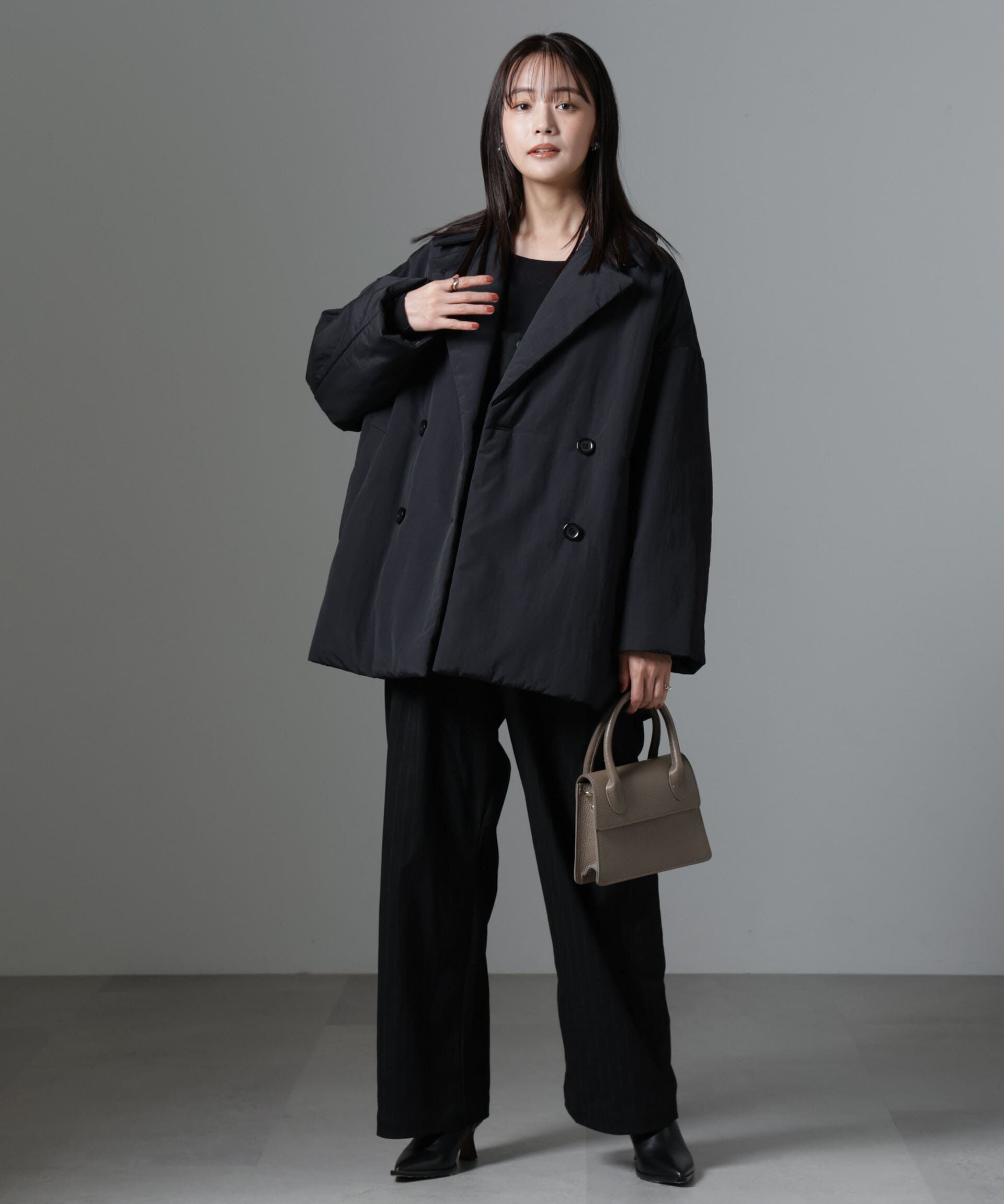 nano･universe「ETHERMALOFT(R)中綿ミドル丈タブルコート」|ブルゾン・スタジャン|