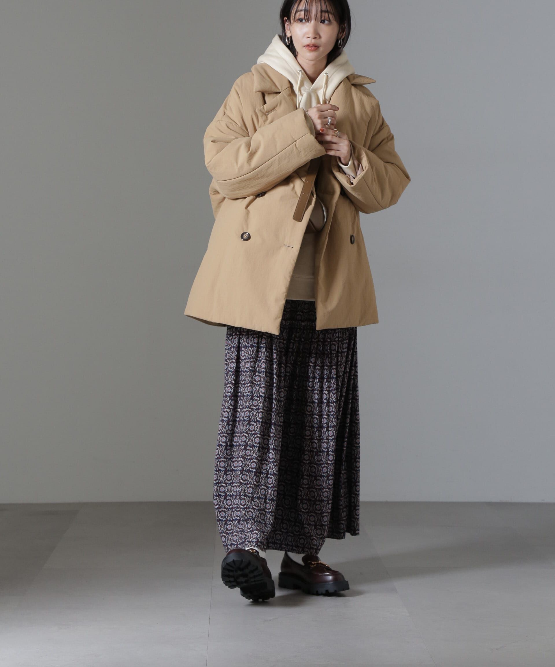 nano･universe「ETHERMALOFT(R)中綿ミドル丈タブルコート」|ブルゾン・スタジャン|