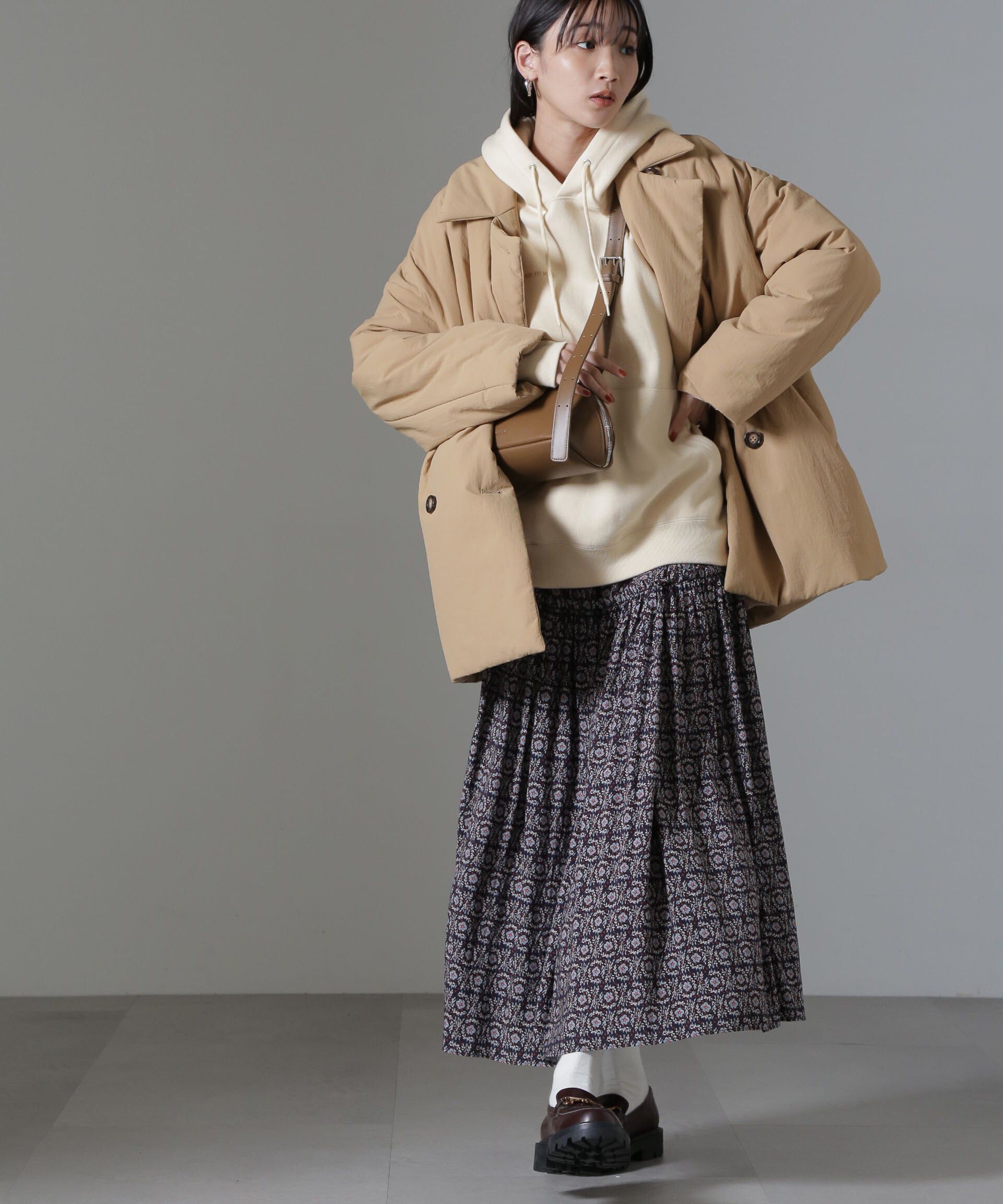 nano･universe「ETHERMALOFT(R)中綿ミドル丈タブルコート」|ブルゾン・スタジャン|