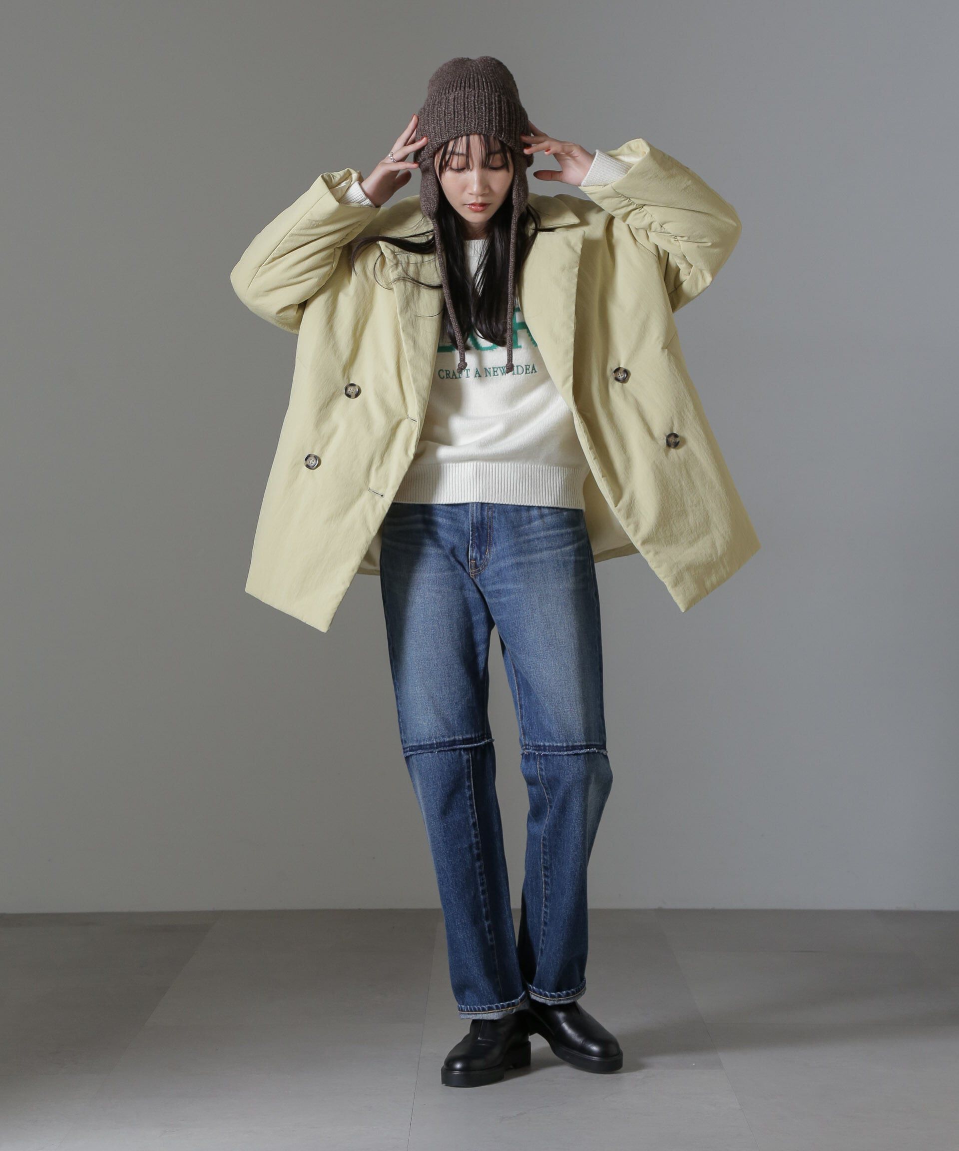 nano･universe「ETHERMALOFT(R)中綿ミドル丈タブルコート」|ブルゾン・スタジャン|