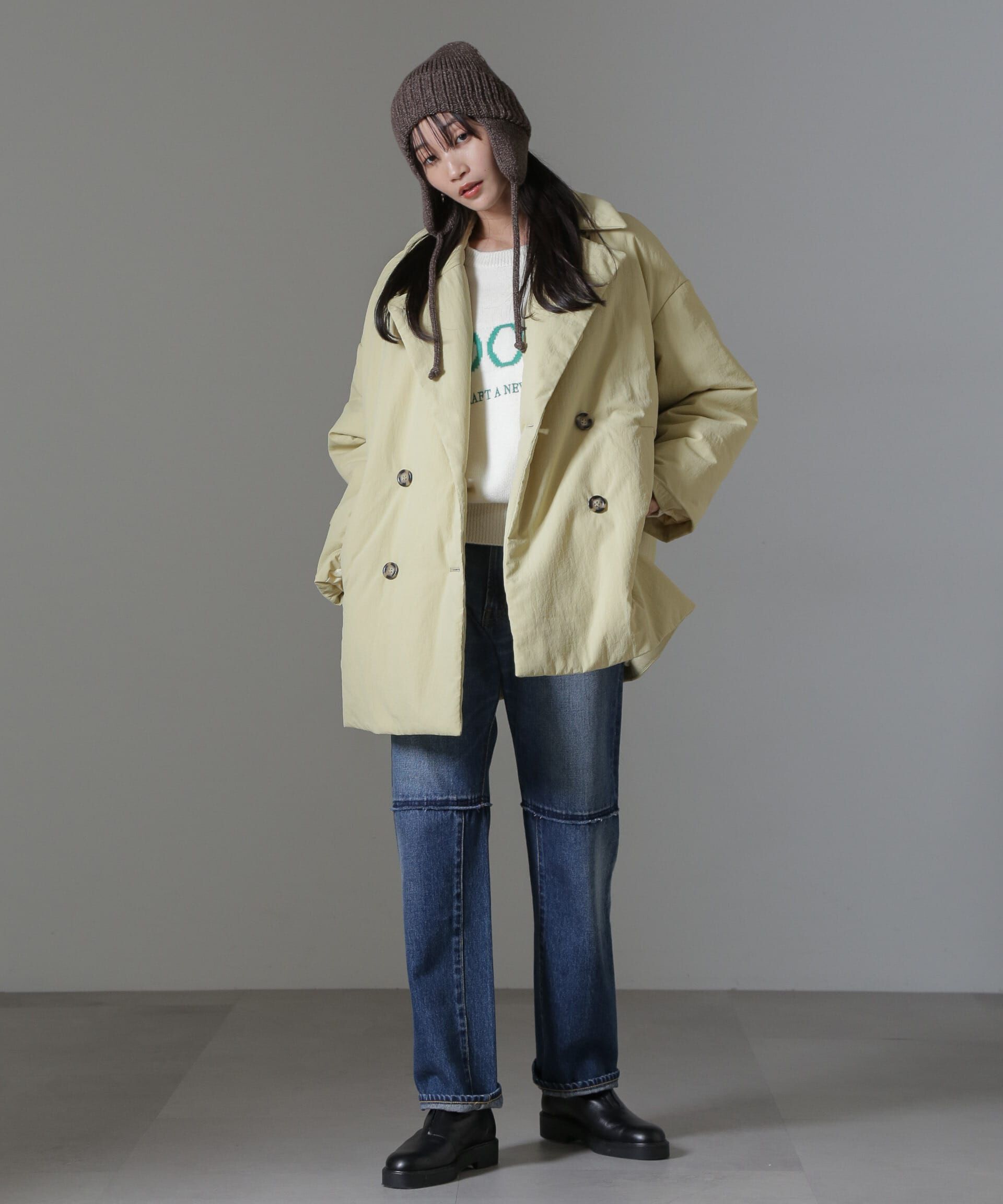 nano･universe「ETHERMALOFT(R)中綿ミドル丈タブルコート」|ブルゾン・スタジャン|