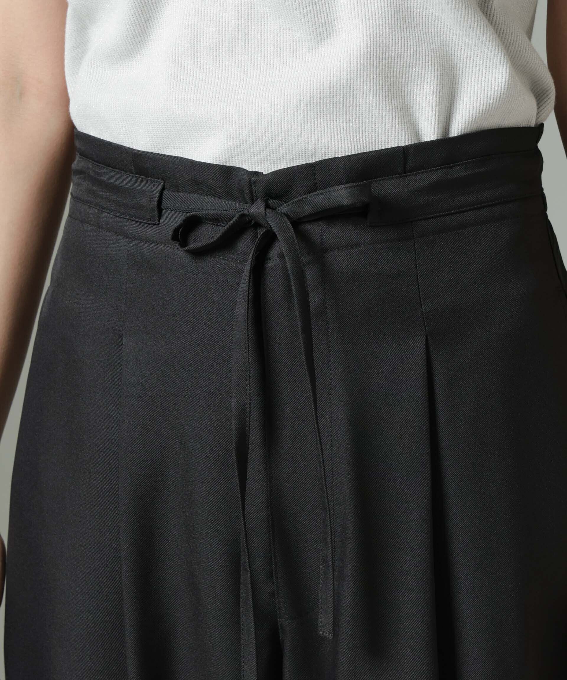 nano･universe「ウエストリボンベルトパンツ（セットアップ可）」|チノ|