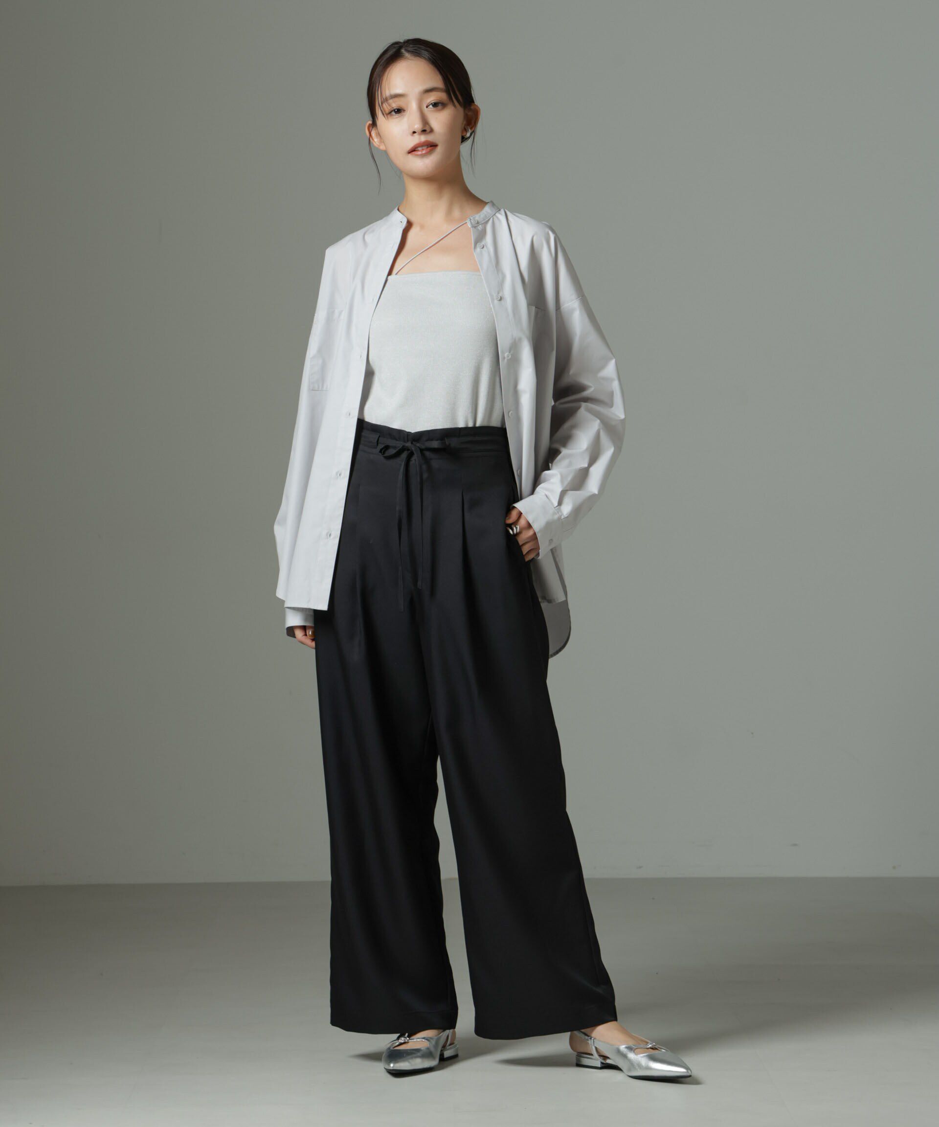 nano･universe「ウエストリボンベルトパンツ（セットアップ可）」|チノ|