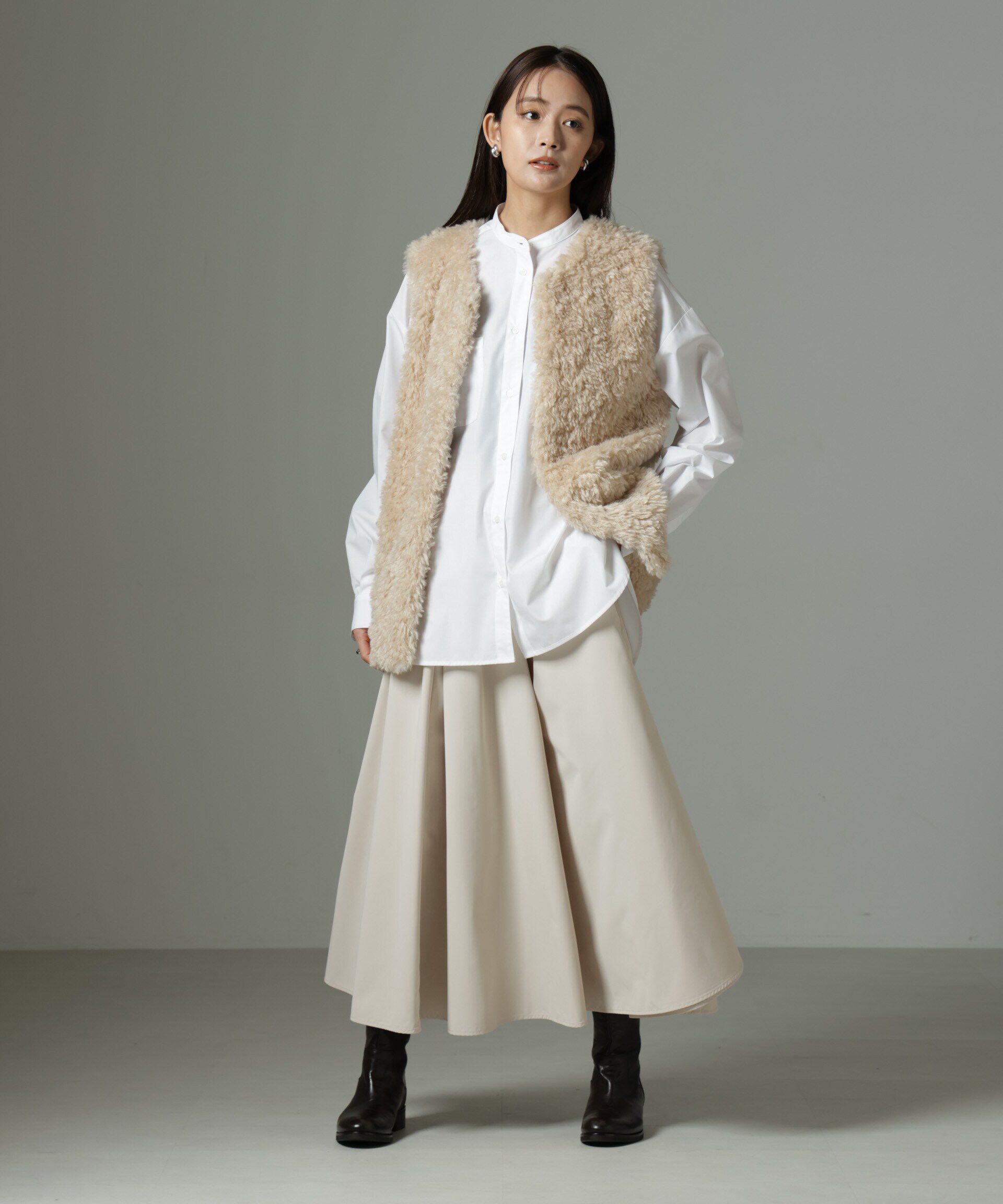 nano･universe「スタンドカラーシャツ」|シャツ・ブラウス|