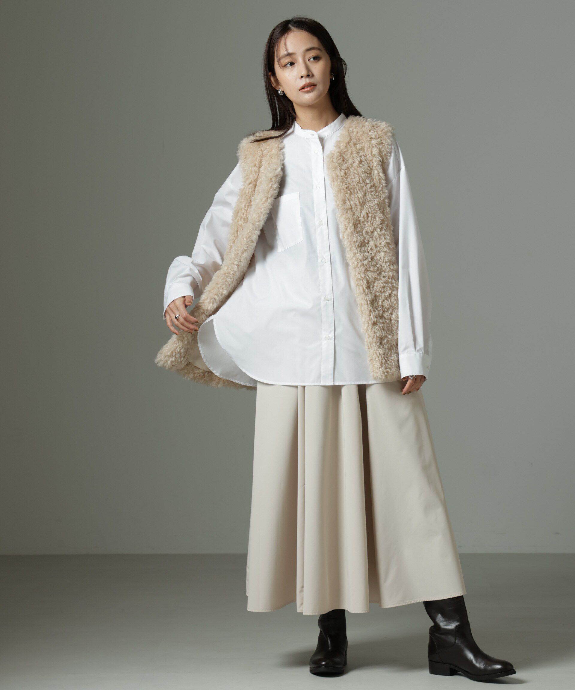 nano･universe「スタンドカラーシャツ」|シャツ・ブラウス|