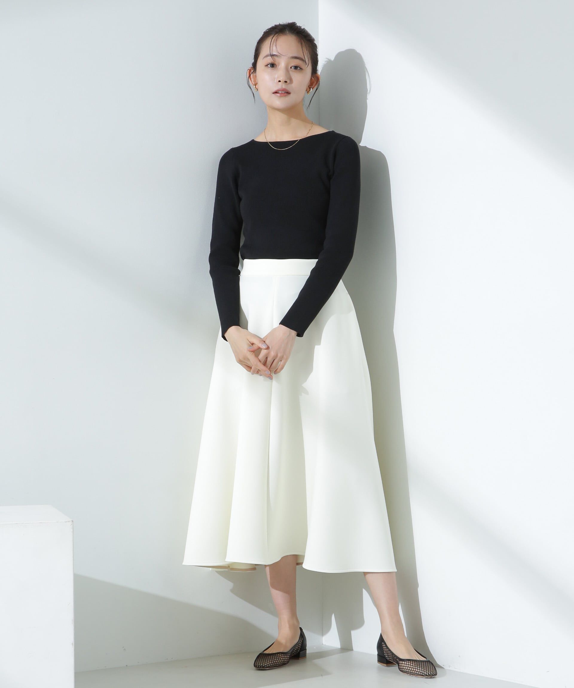 nano･universe「ウォッシャブルハイツイストボートネックリブニット」|ニット・セーター|