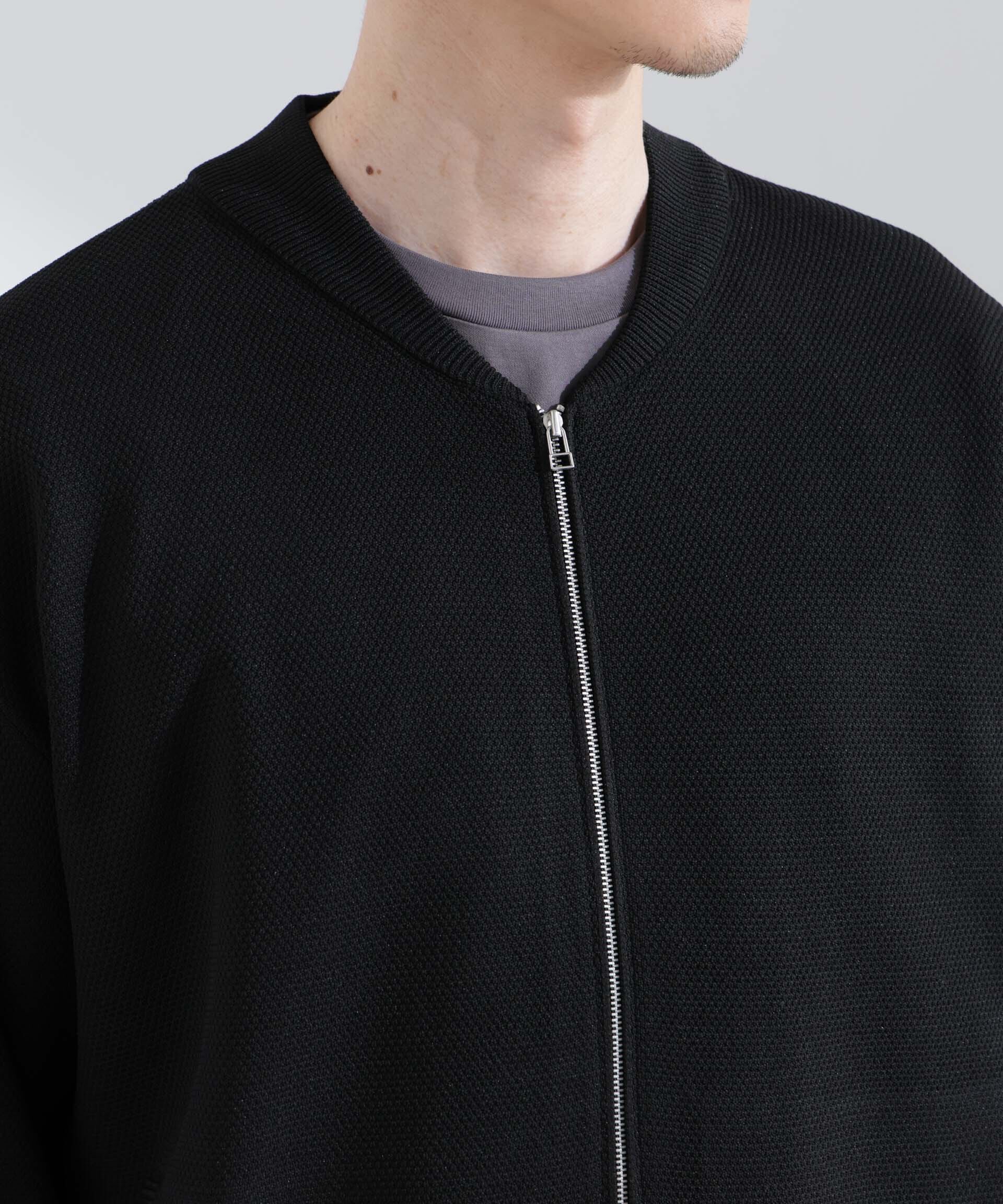 nano･universe「エアニットジップブルゾン」|ブルゾン・スタジャン|