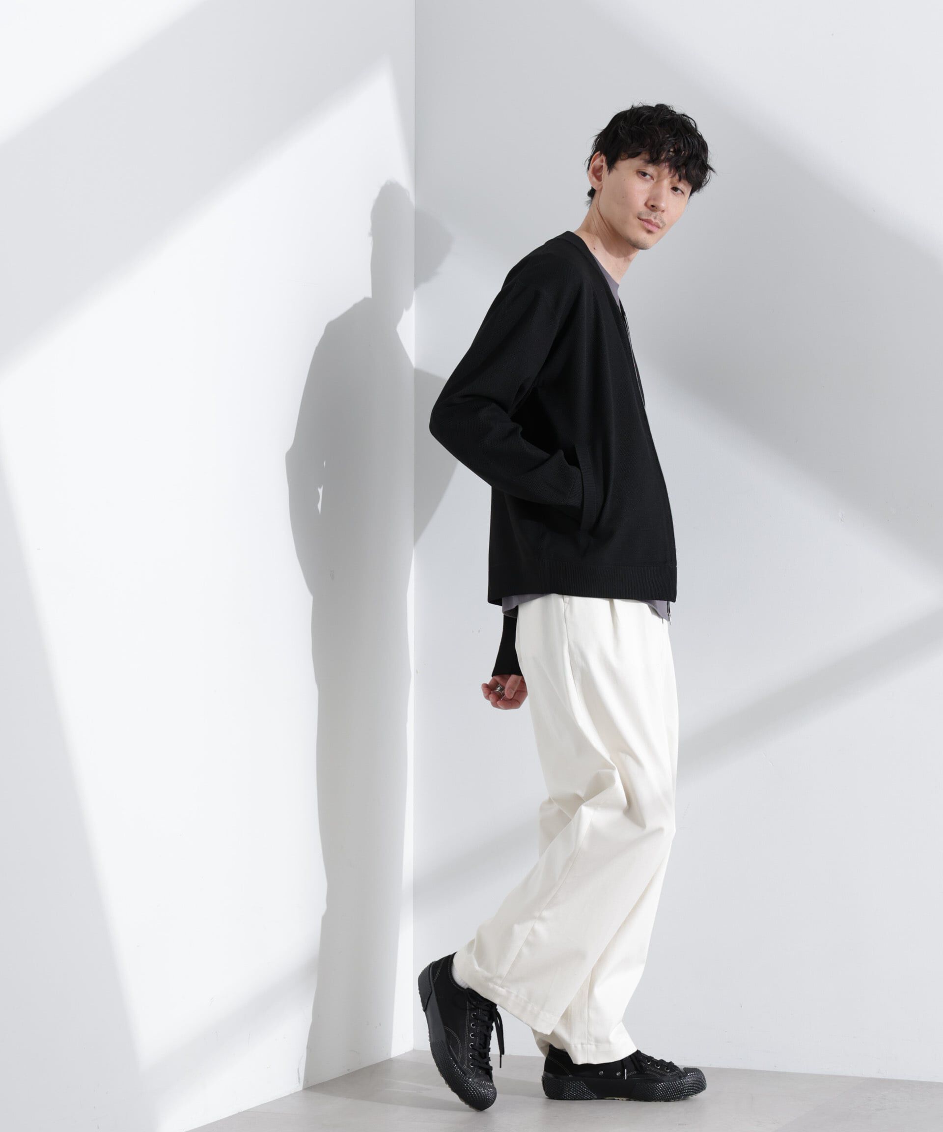 nano･universe「エアニットジップブルゾン」|ブルゾン・スタジャン|