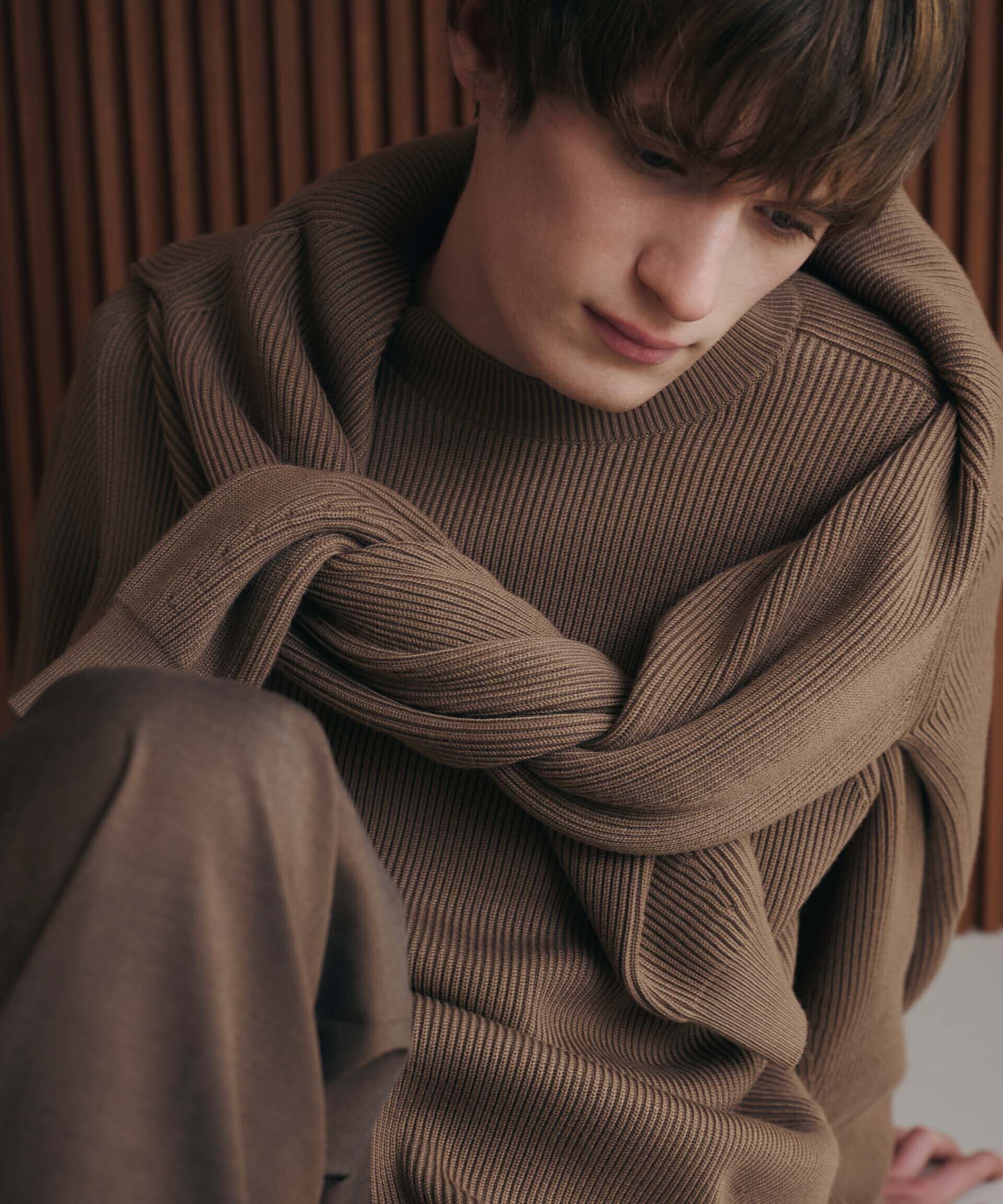 nano･universe「両畦スポンディッシュクルーネックセーター」|ニット・セーター|