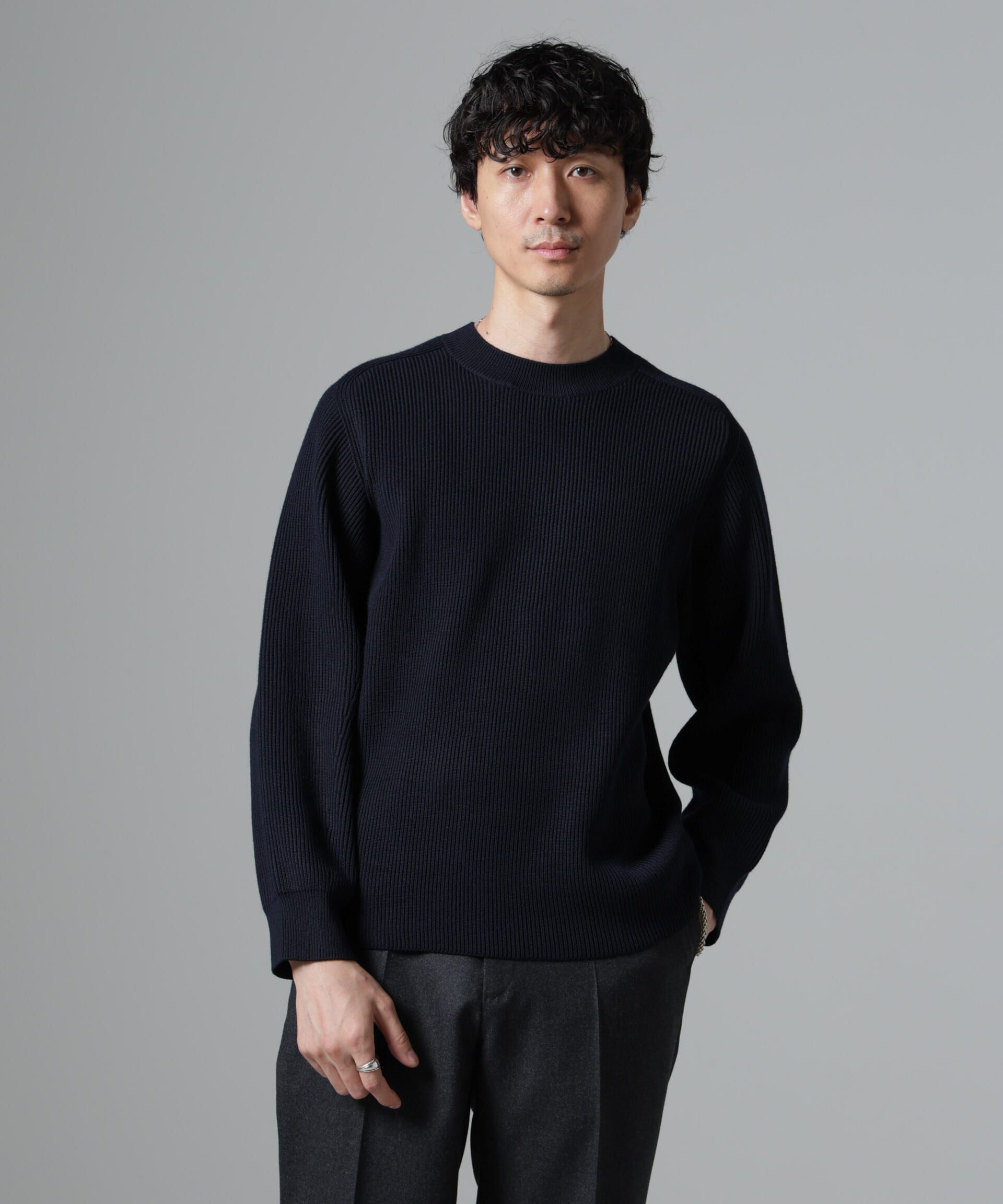 nano･universe「両畦スポンディッシュクルーネックセーター」|ニット・セーター|