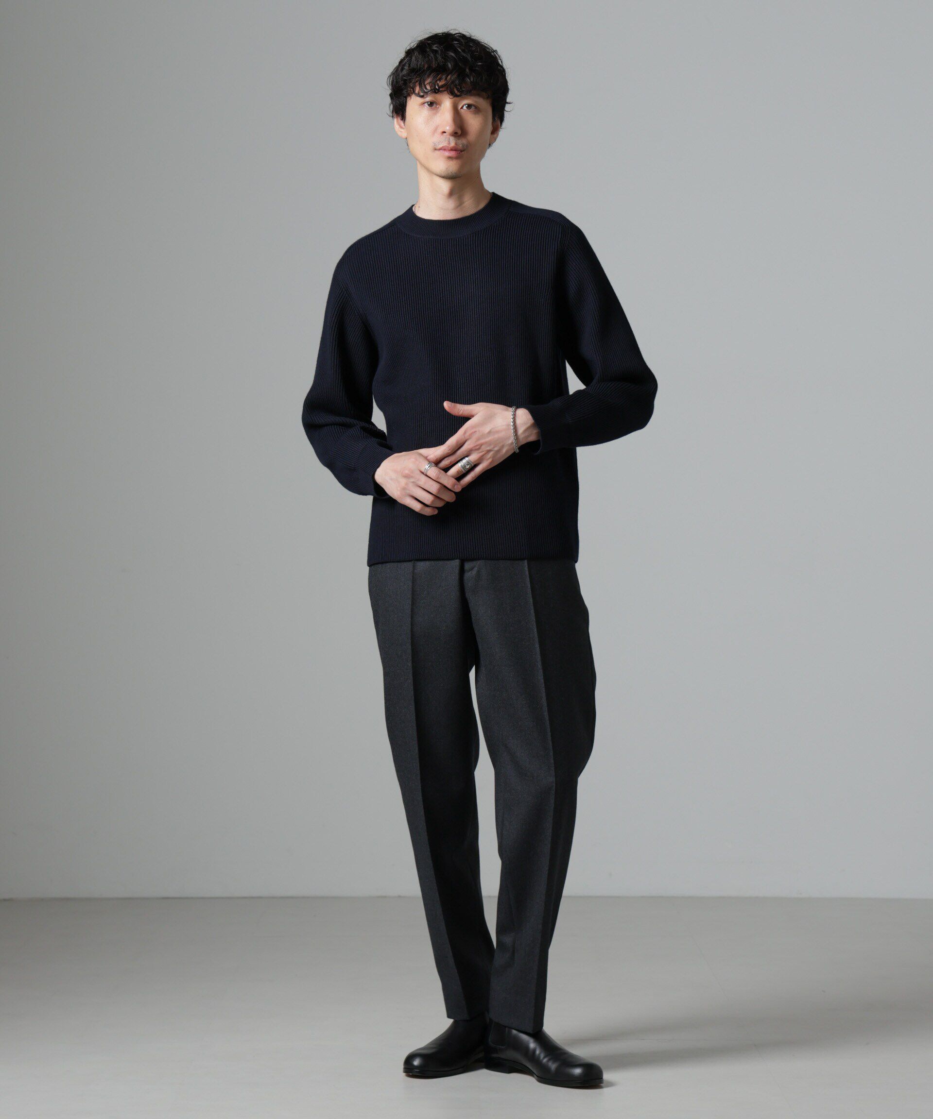 nano･universe「両畦スポンディッシュクルーネックセーター」|ニット・セーター|