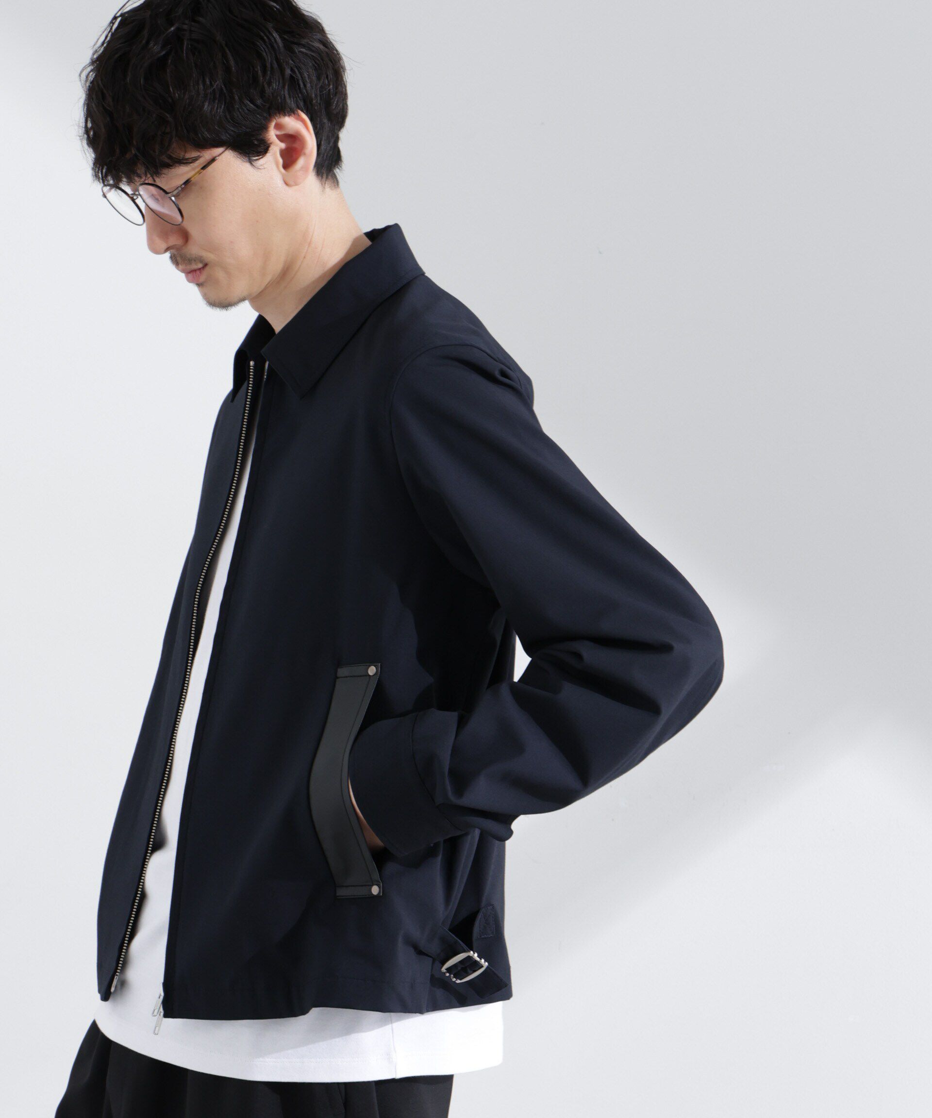 nano･universe「TRPu ZIPブルゾン」|ブルゾン・スタジャン|ネイビー