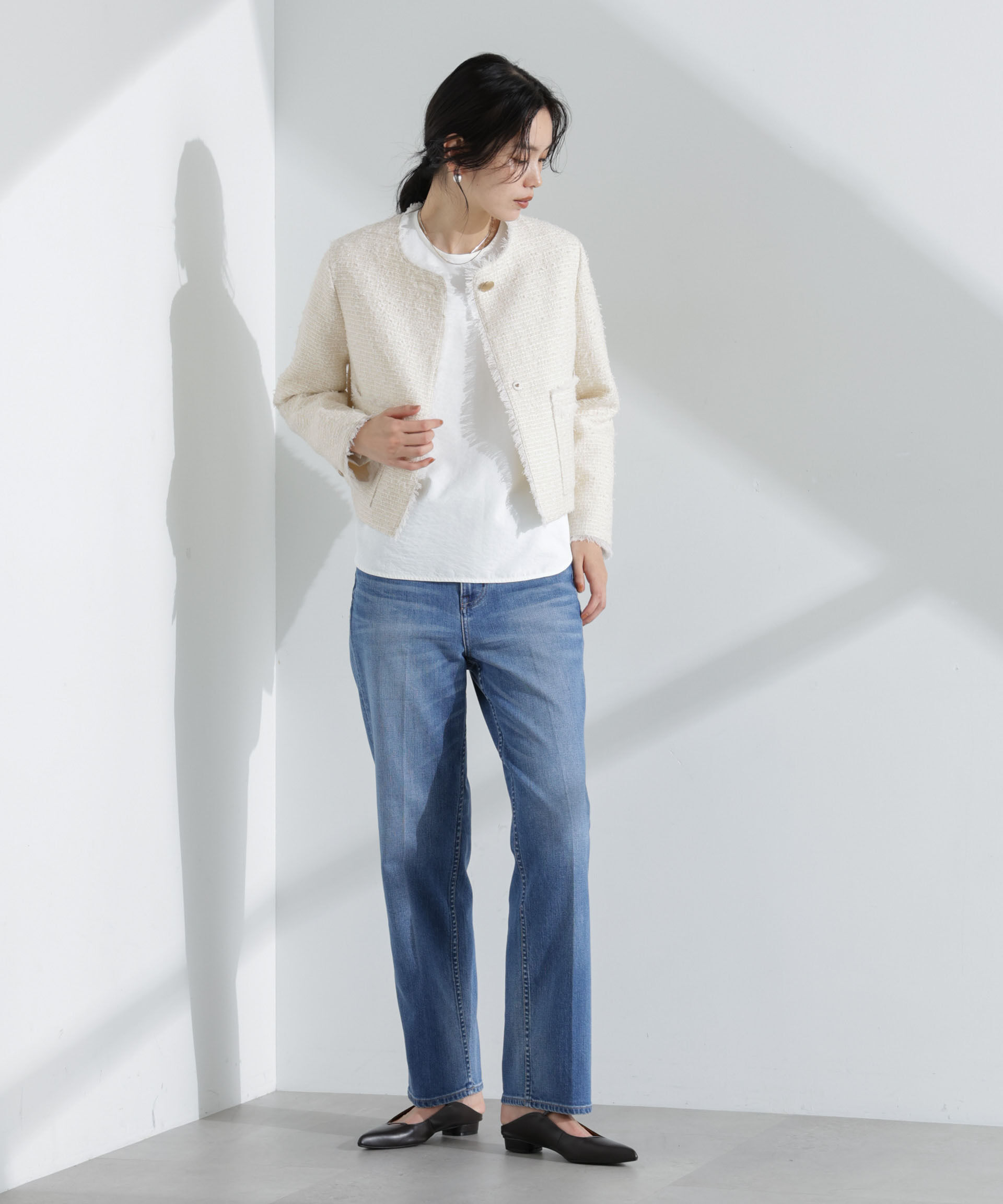 nano･universe「コンパクトツィードジャケット」|テーラードジャケット|