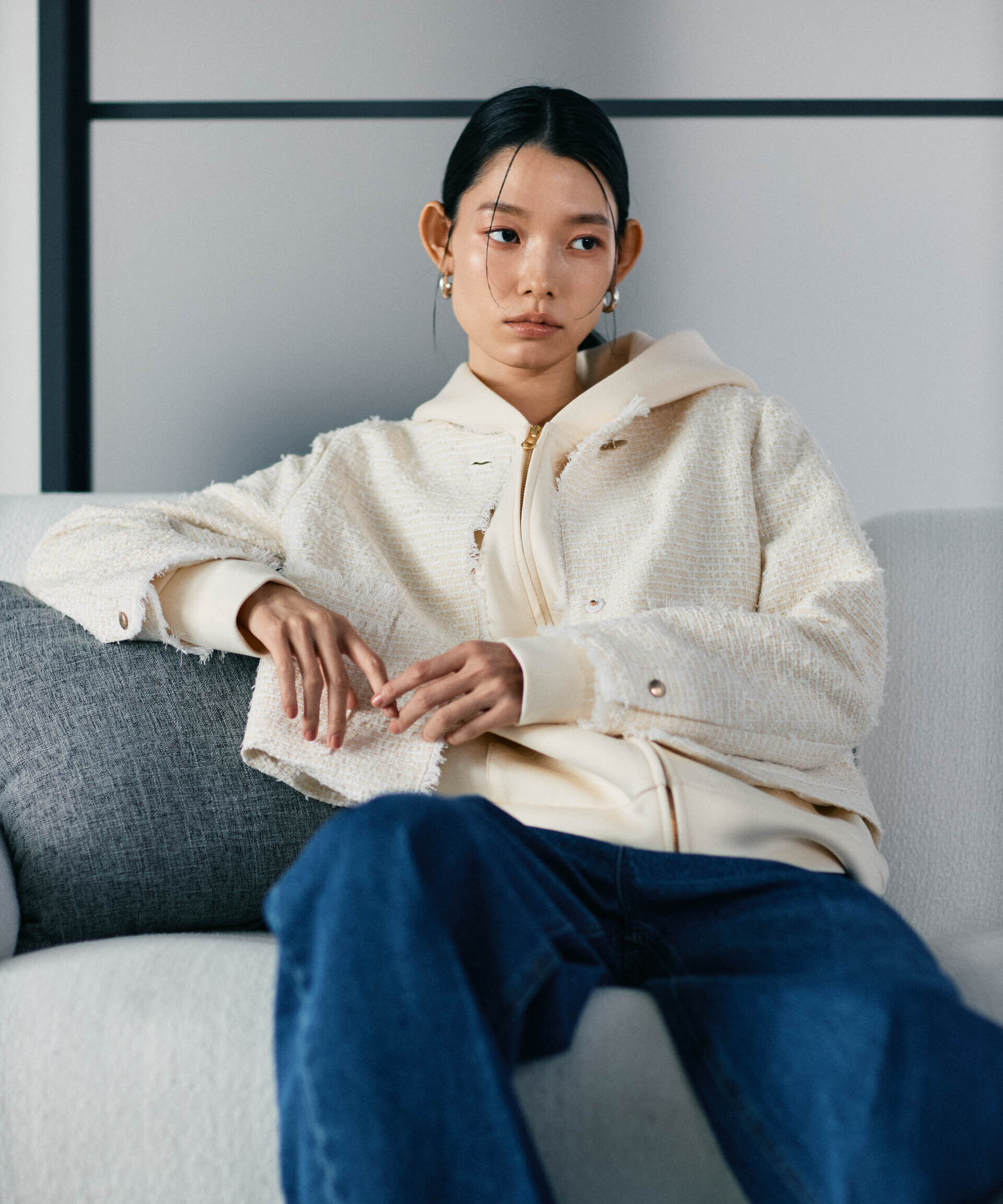 nano･universe「コンパクトツィードジャケット」|テーラードジャケット|